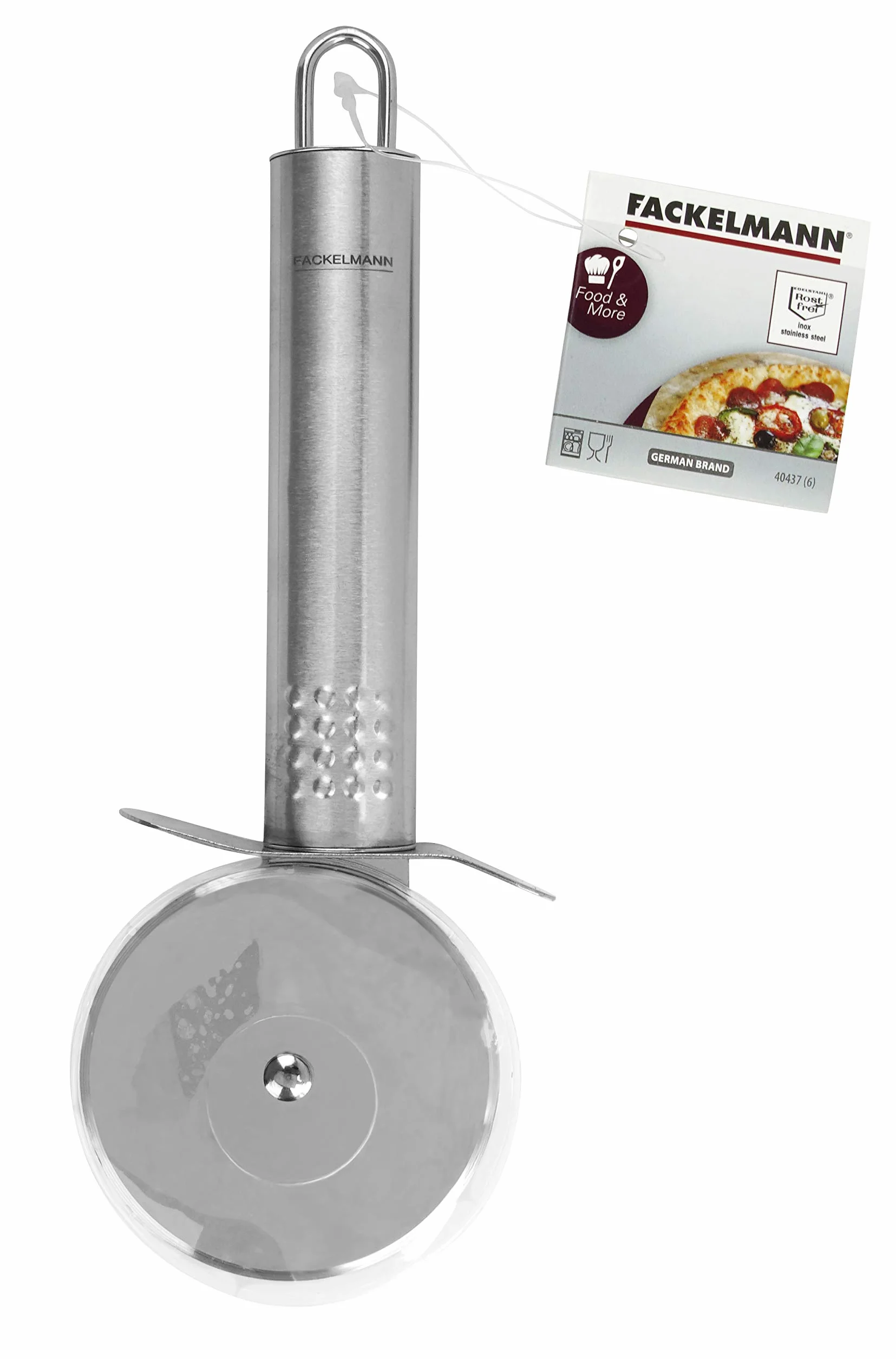 Fackelmann Food & More Nóż do Pizzy, Srebrny, 18,5 cm