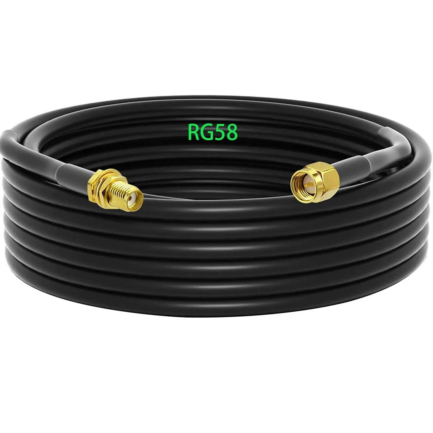 GTIWUNG RG58 SMA na SMA kabel antenowy 10 m WiFi gniazdo, koncentryczny, niskie straty, 50 Ω, do anteny WIFI/radia/drona FPV