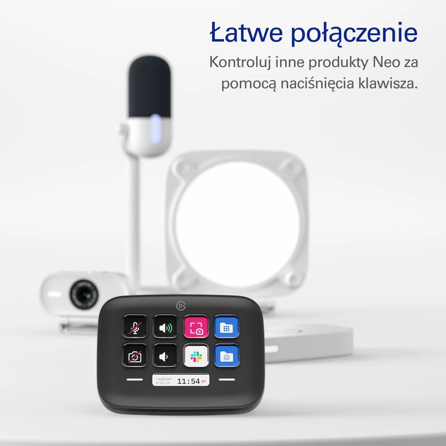Elgato Stream Deck Neo Czarny 8 konfigurowalnych klawiszy 2 Touch Points Mac PC