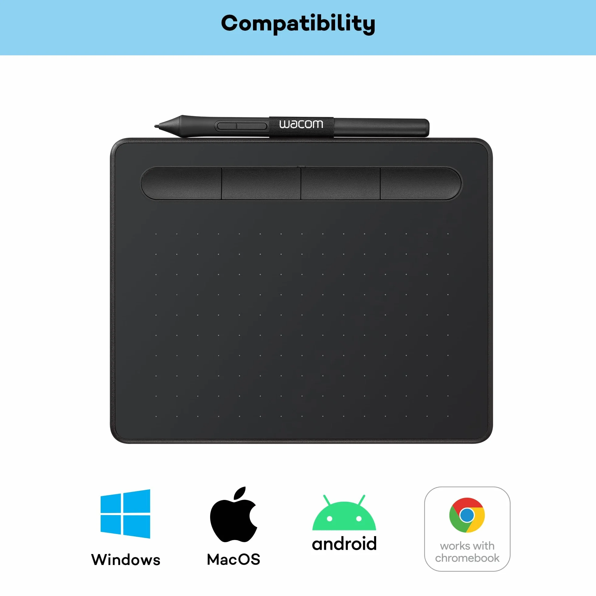 Wacom Intuos Basic Pen CTL-4100K-S Tablet Graficzny, Czarny, S