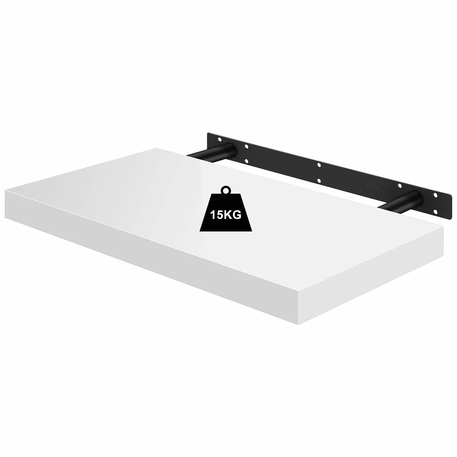 WOLTU Półka ścienna, półka ścienna, półka pływająca, półka na książki, CD DVD, panel drewniany, 50x22,9x3,8cm, biały RG9477ws