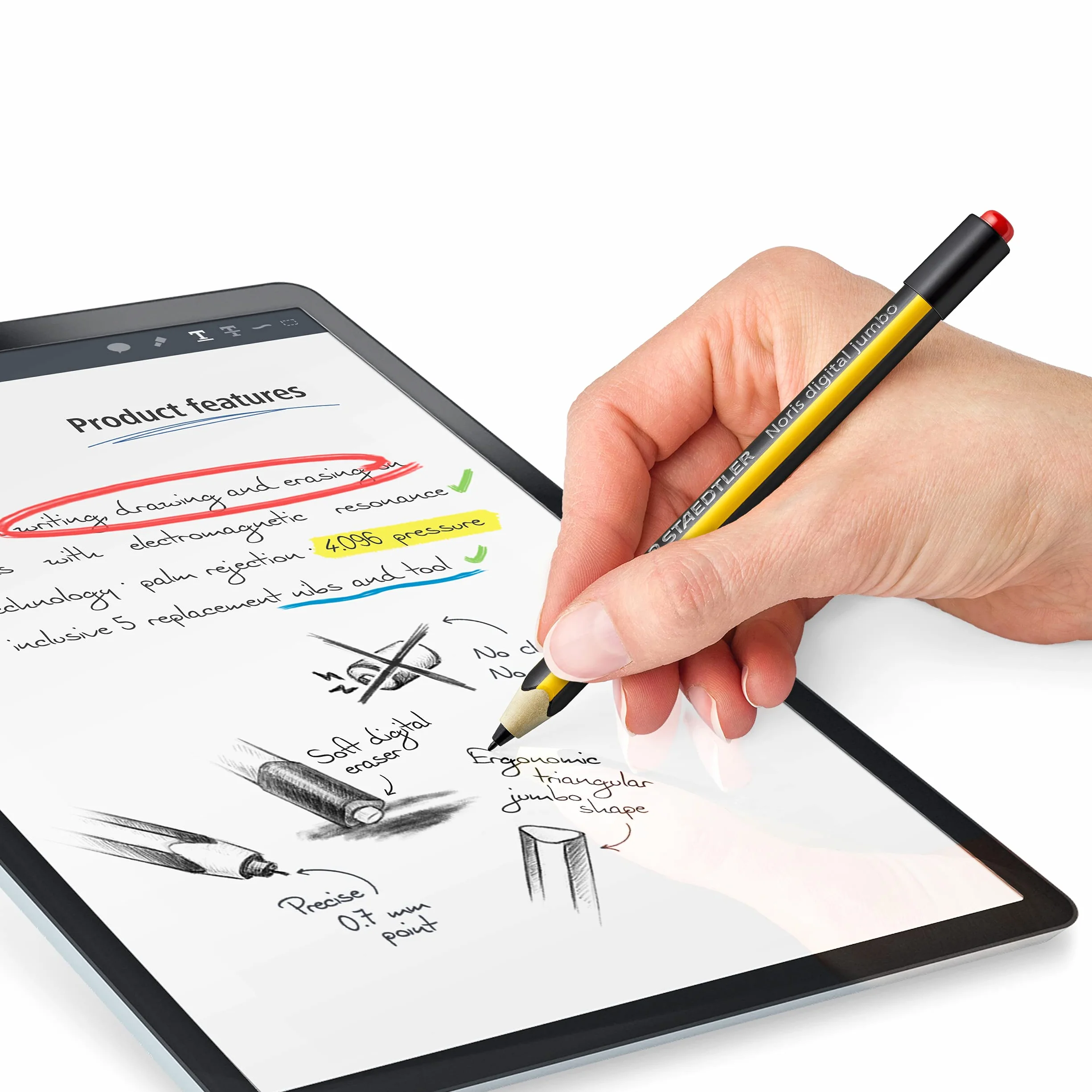 Staedtler Digital Jumbo 180J 22-1 ST Cyfrowy Rysik, Żółty/Czarny, 0.7mm