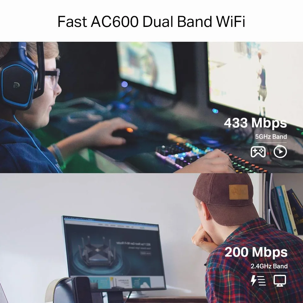 TP-Link Archer T2E PCIe Adapter Wi-Fi | AC600 Dual-Band | 433 Mbps na 5 GHz | 200 Mbps na 2,4 GHz | MU-MIMO | WPA3 | Kompatybilny z Windows 10