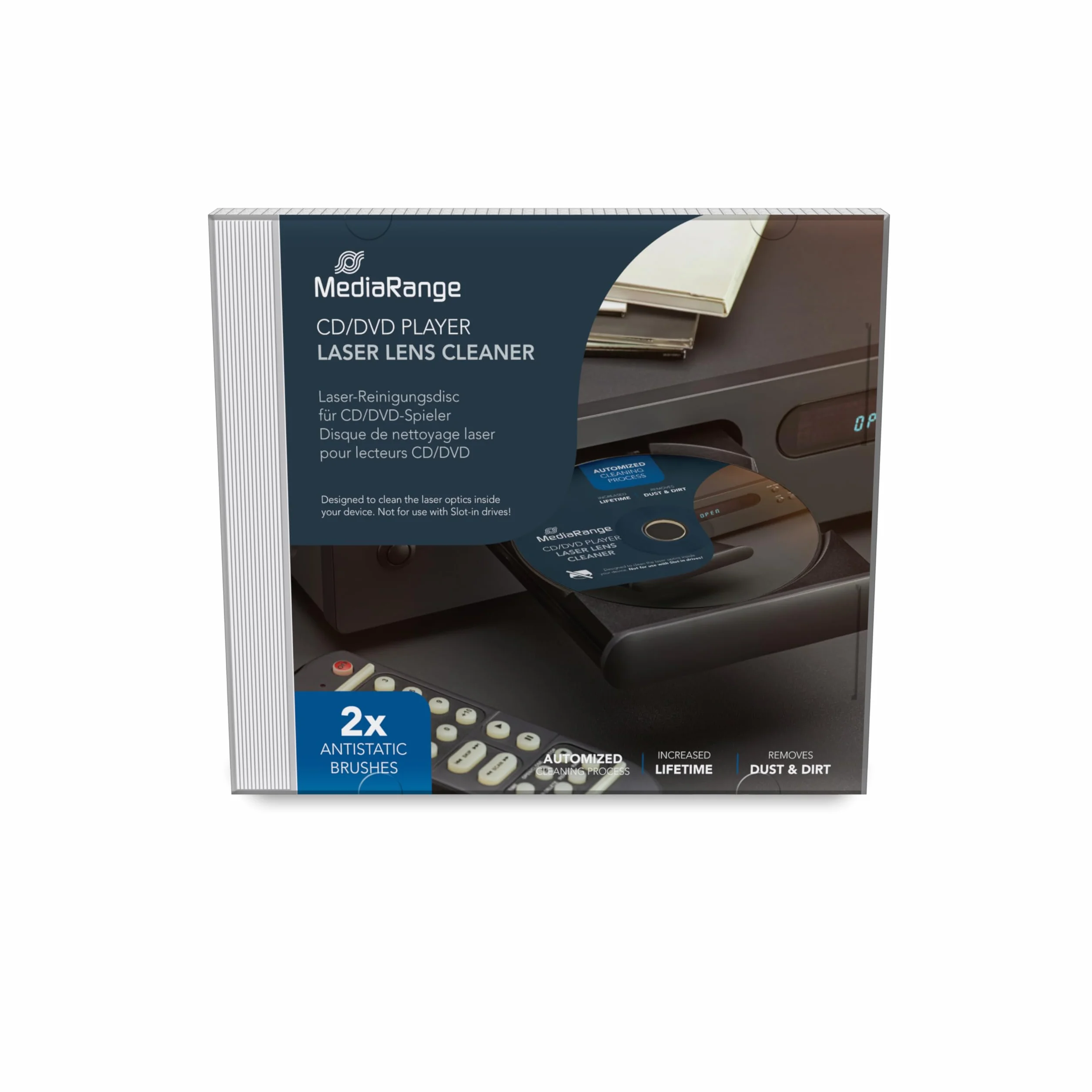 MediaRange CD|DVD|BD Laser płyta do czyszczenia laserowego ze szczotką antystatyczną, biała