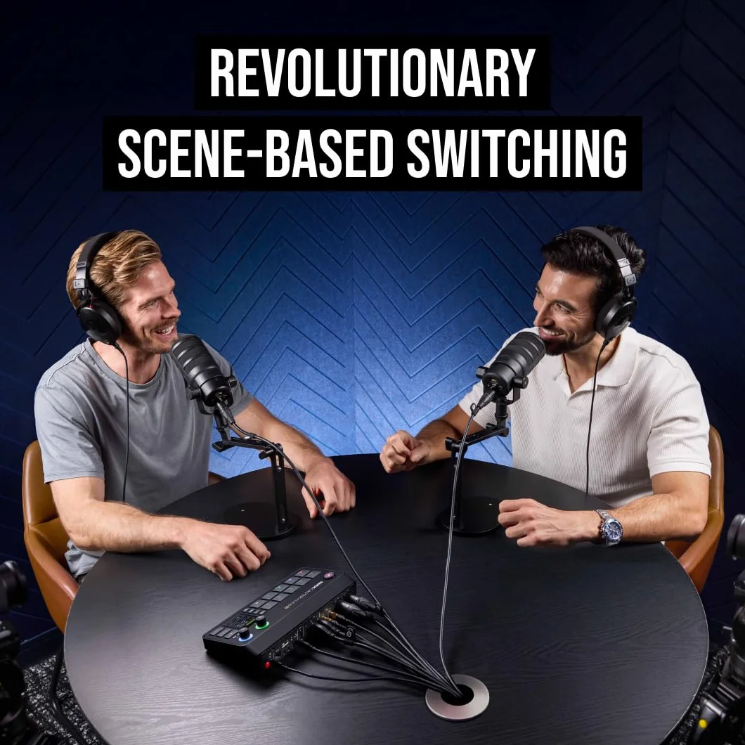 RØDE RØDECaster Video S – Przełącznik wideo podcastów i interfejs audio – Wielokamerowy, 4 x wejścia wideo (HDMI i USB), 1080p60, sceny z wielu źródeł