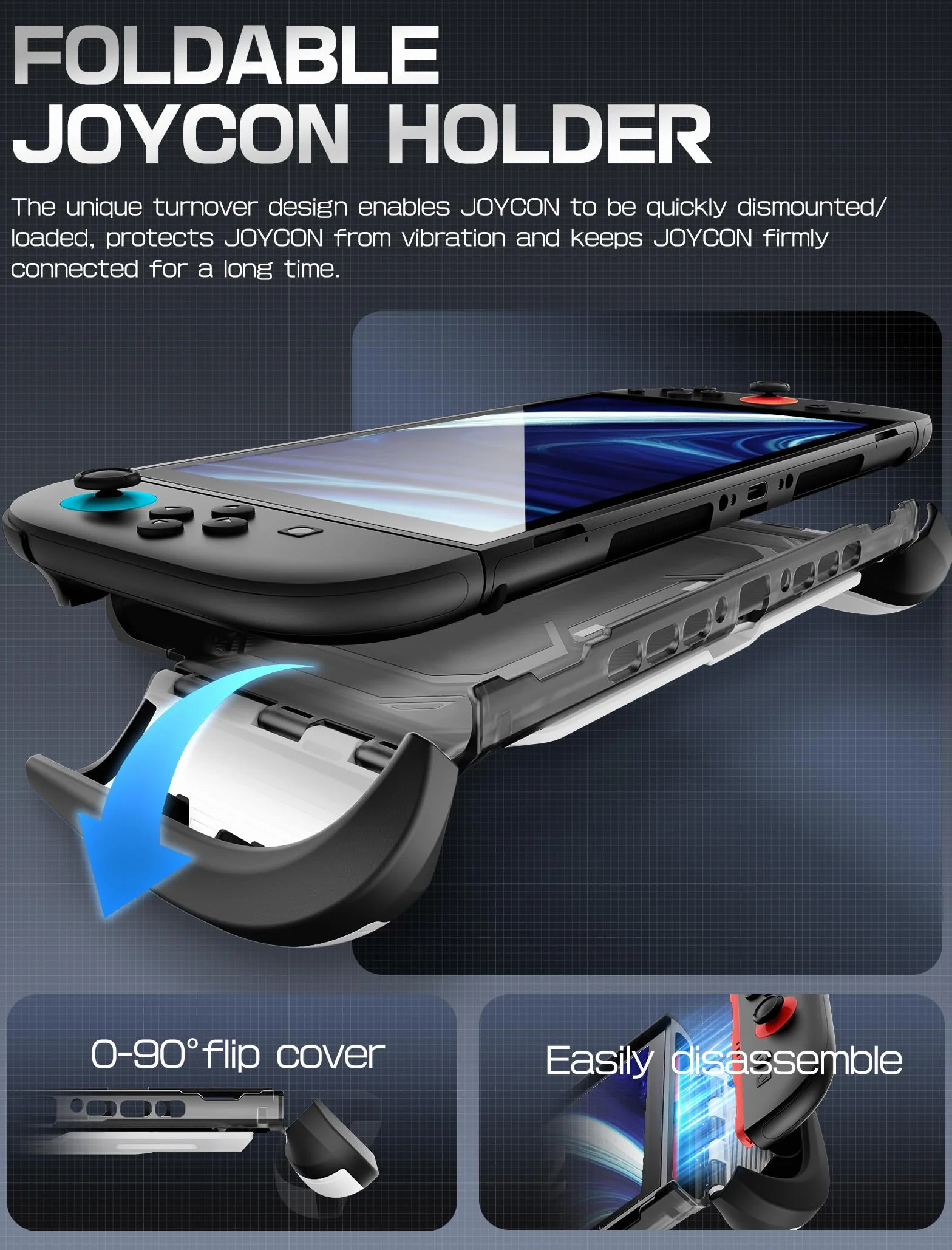 mumba Etui z klapką do Nintendo Switch 2 z klapką [Titan] Ergonomiczna obudowa ochronna z 2 uchwytami do przechowywania 5 kart do gier i 2 kart TF, akcesoria z TPU i wzornictwo
