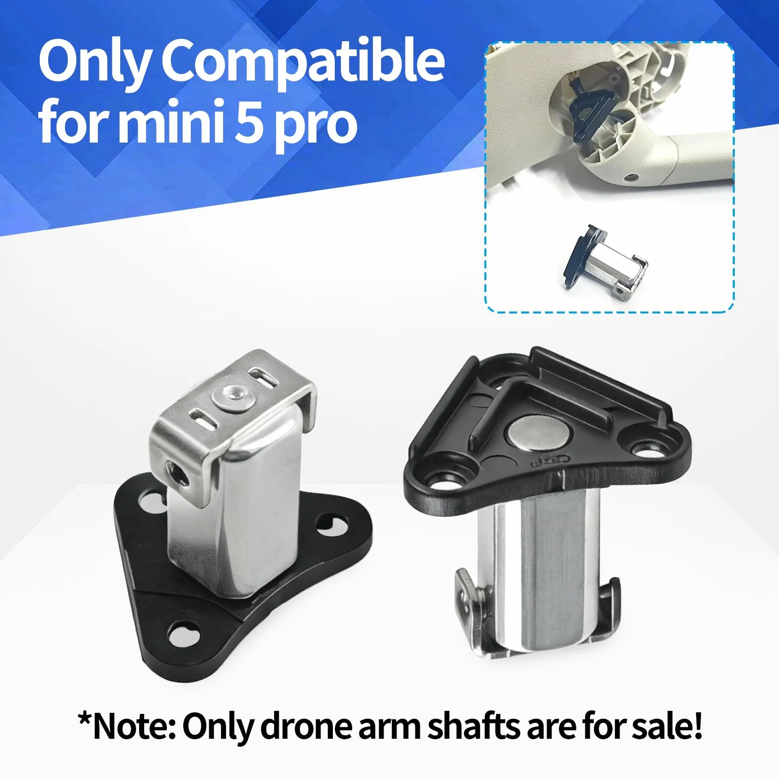 JOYSOG 2 szt. Mini 5 Pro oś przedniego ramienia do drona DJI Mini 5 Pro przednie lewe prawe ramię zawiasy ramię wałek naprawa części