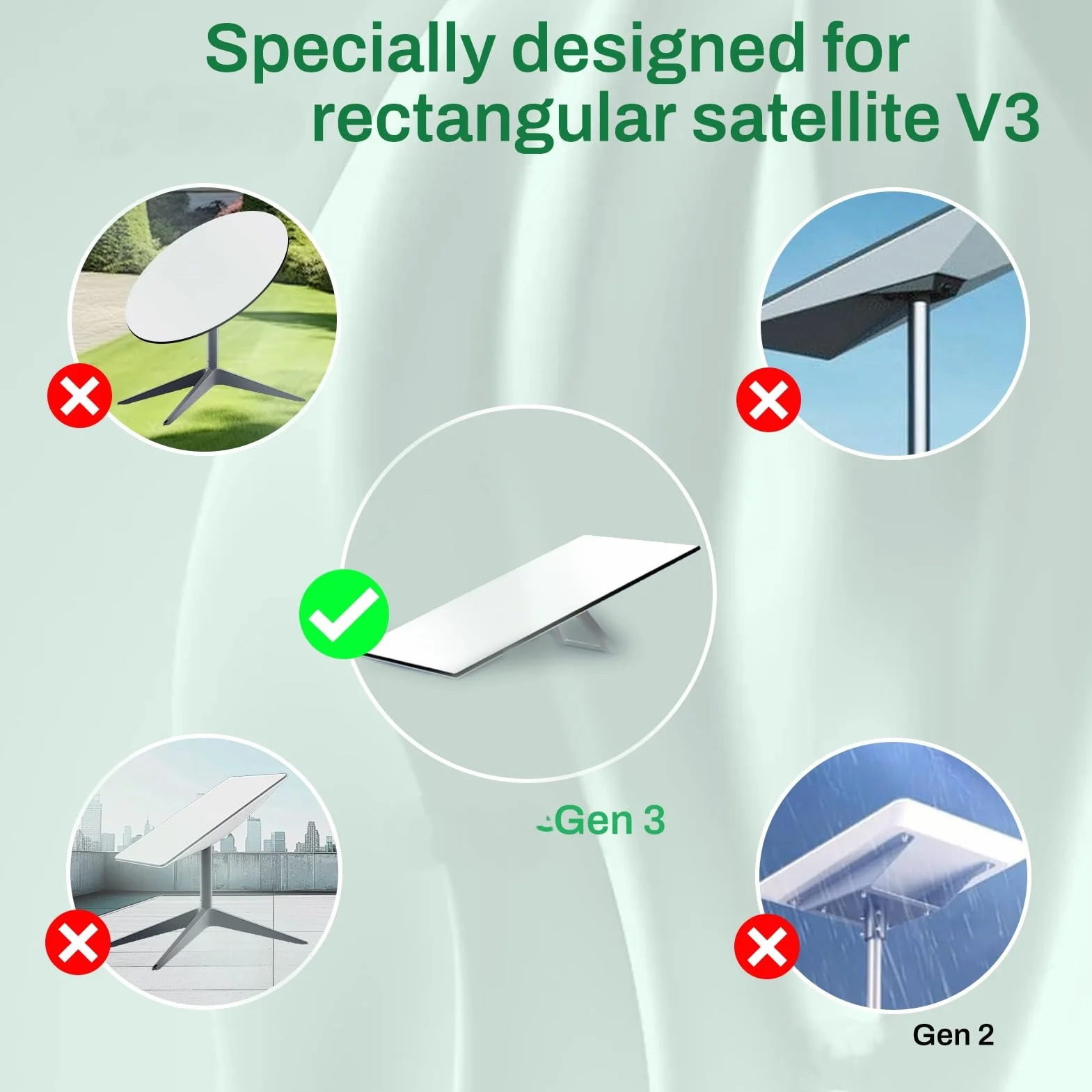 Jadeshay Starlink 3. generacji Starlink V3, prostokątny zamiennik 49 FT wodoodporny kabel przedłużający do satelitarnej 3. generacji, do użytku wewnątrz i na zewnątrz