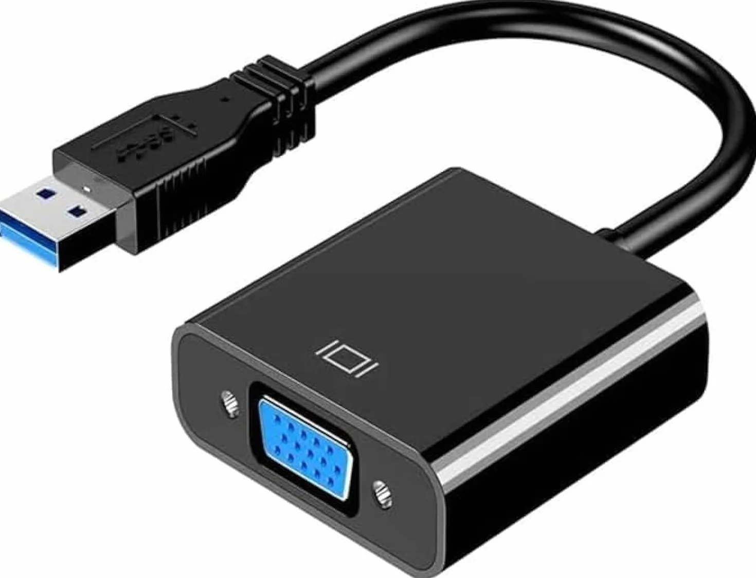 GERUI Adapter USB na VGA, konwerter USB 3.0/2.0 na VGA, HD 1080p, wideo, kabel graficzny, konwerter do komputera, laptopa, HDTV, kompatybilny z Windows XP/7/8/8.1/10