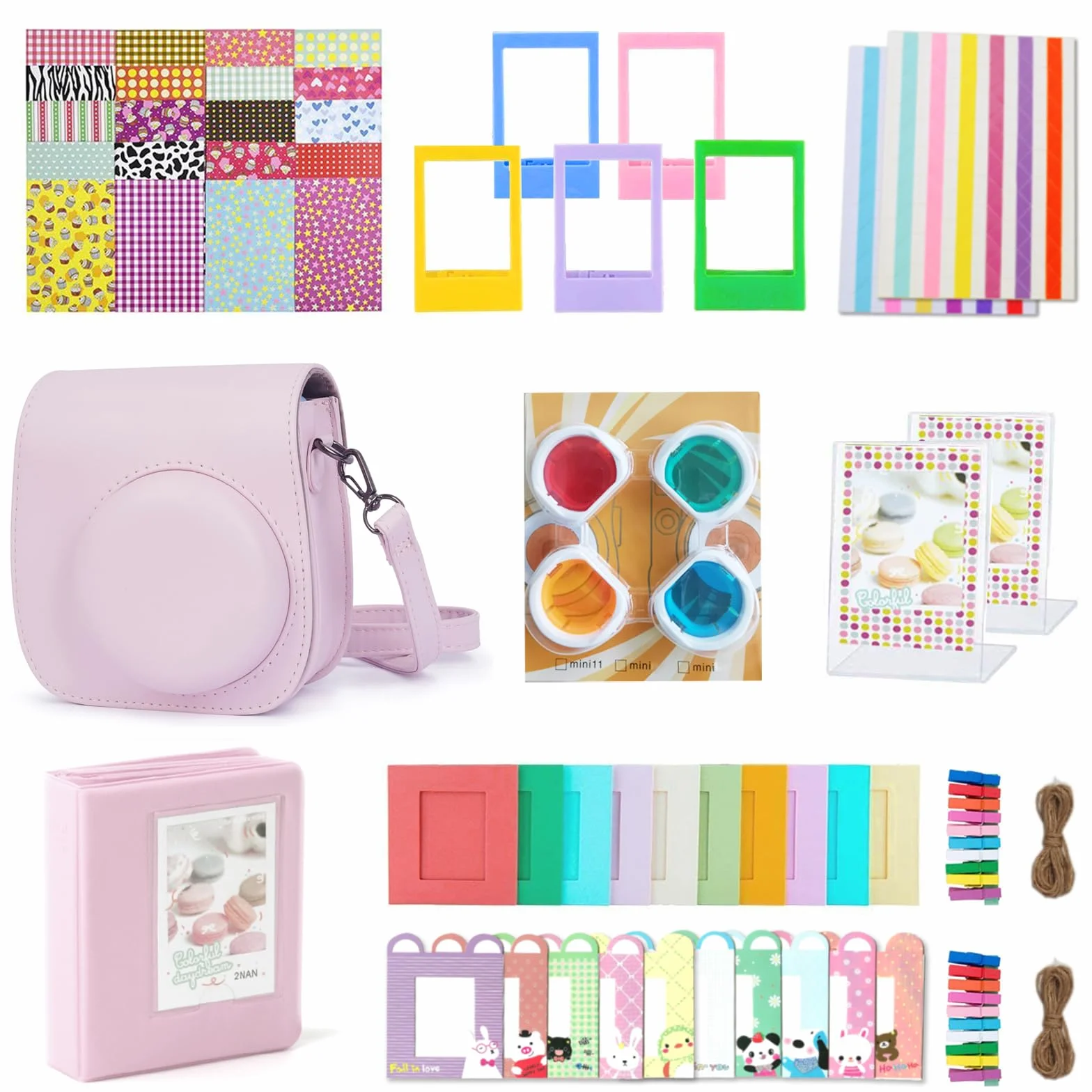 KALDA Akcesoria do aparatu natychmiastowego dla Instax Mini 12 (Blossom Pink)