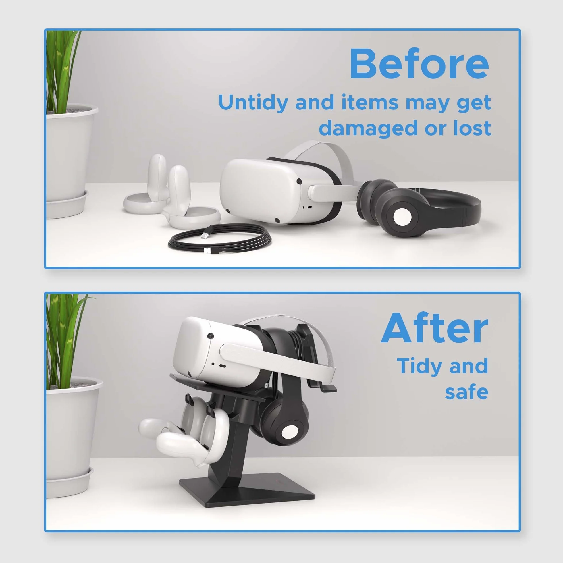 Sony Playstation VR2 DigiCharge zestaw słuchawkowy stojak do PS VR 2 PSVR2 Meta Quest 2 Quest 1 Rift S Valve Index HP Reverb G2 PICO 4 VR Display Mount Station