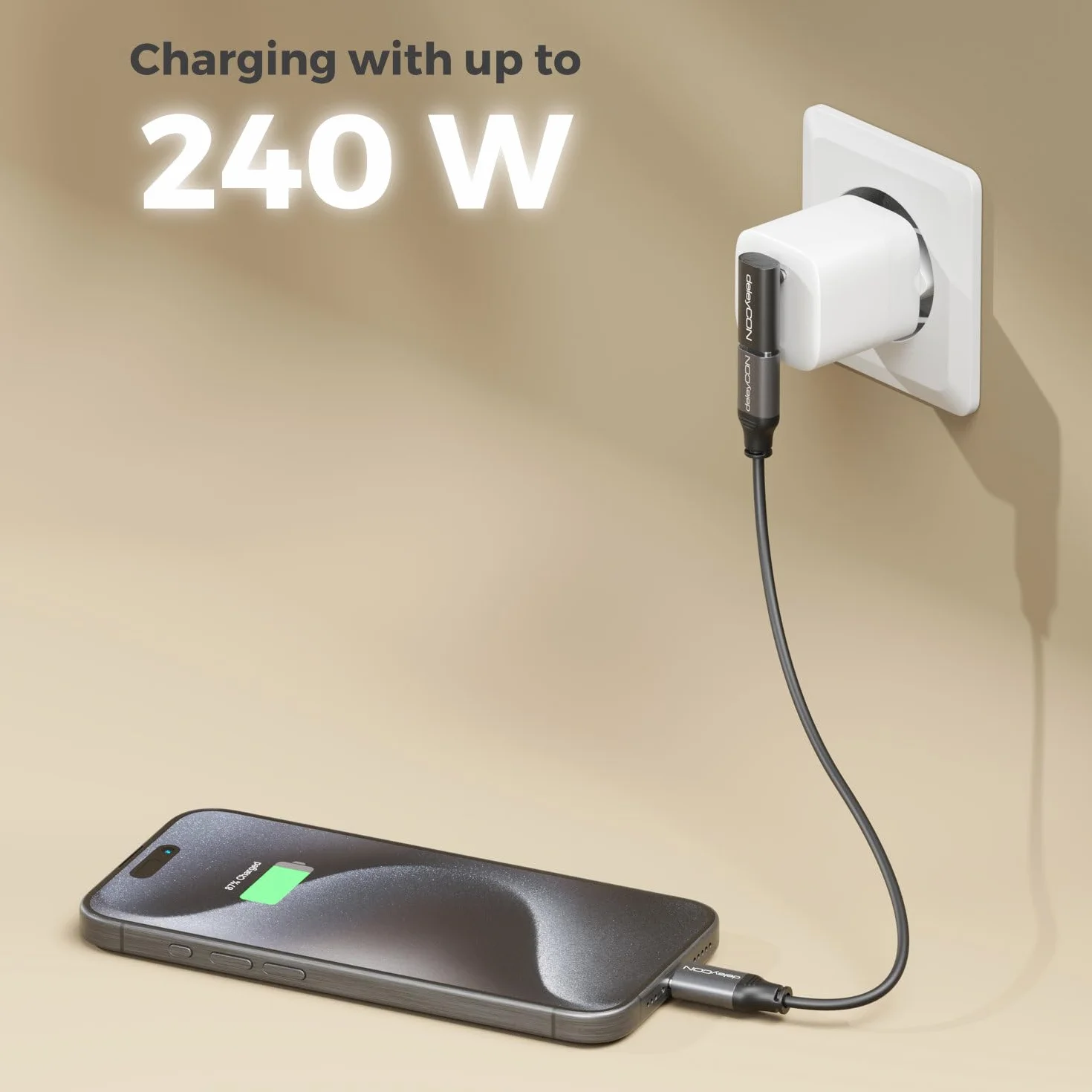 deleyCON Adapter USB-C Kątowy 90° (2 Szt.) - 40 Gbps, 240 W, 8K60Hz, USB 4.0, Aluminiowa Obudowa, Wtyk C do Gniazda C - do Smartfona, Tabletu, Laptopa, MacBooka, PS5 itp.