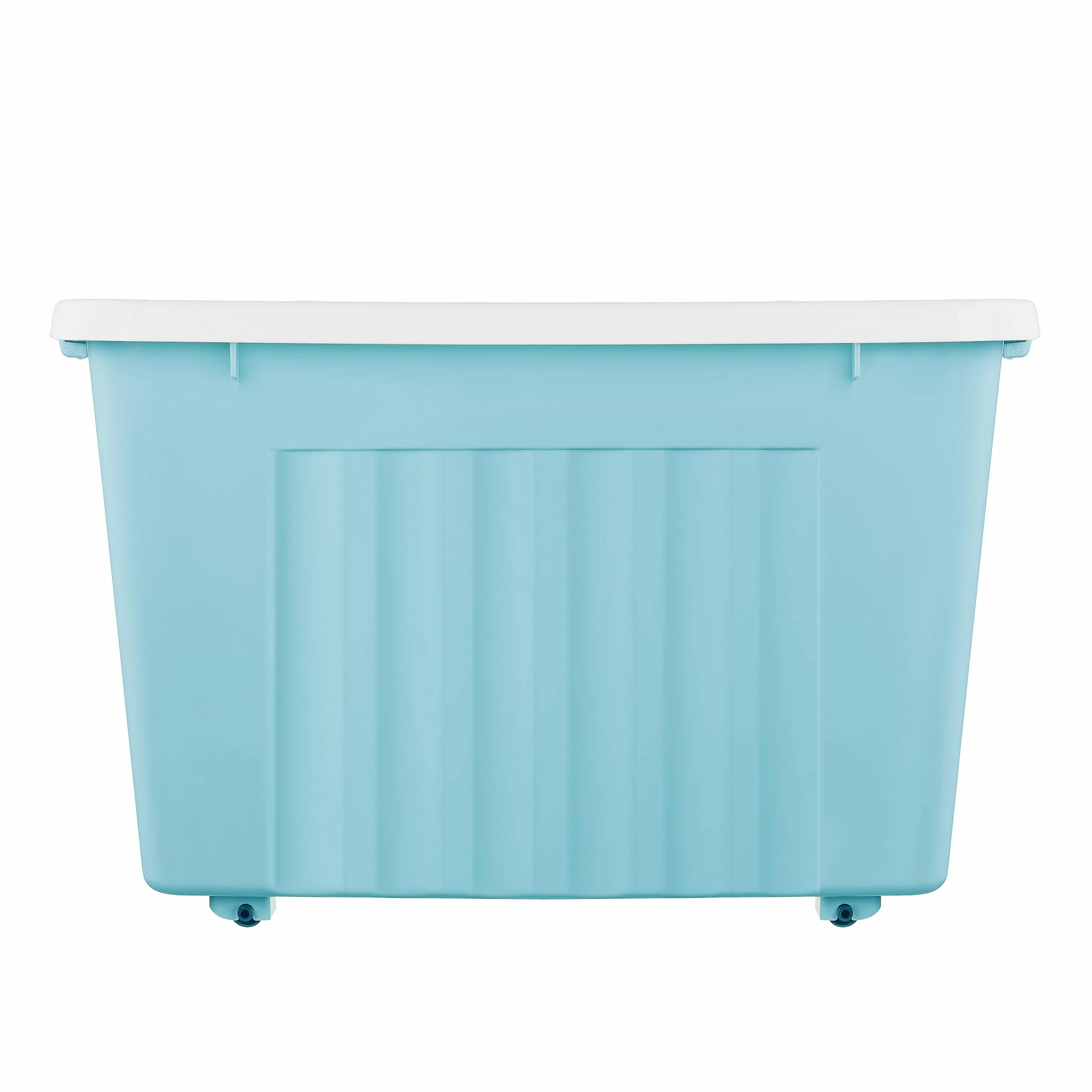 Cetomo 80 l x 3 pudełka do przechowywania z kółkami, plastikowe pudełko do przechowywania z pokrywką, klamry zatrzaskowe, zapięcie na zatrzask, możliwość układania w stos, zagnieżdżanie, trwały