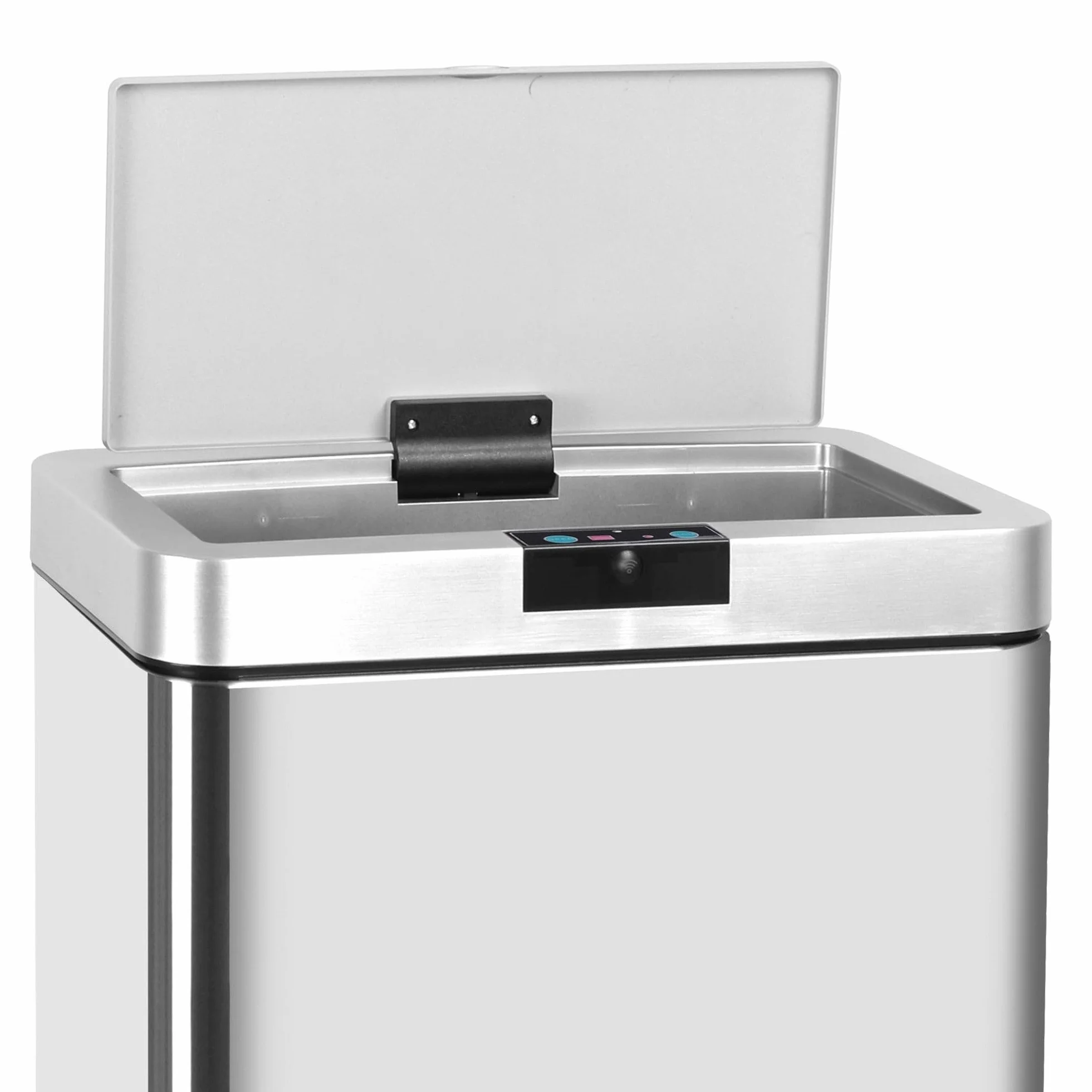 KITCHEN MOVE Prostokątna automatyczna pokrywa kosza na śmieci DAYTONA 60L Chrome