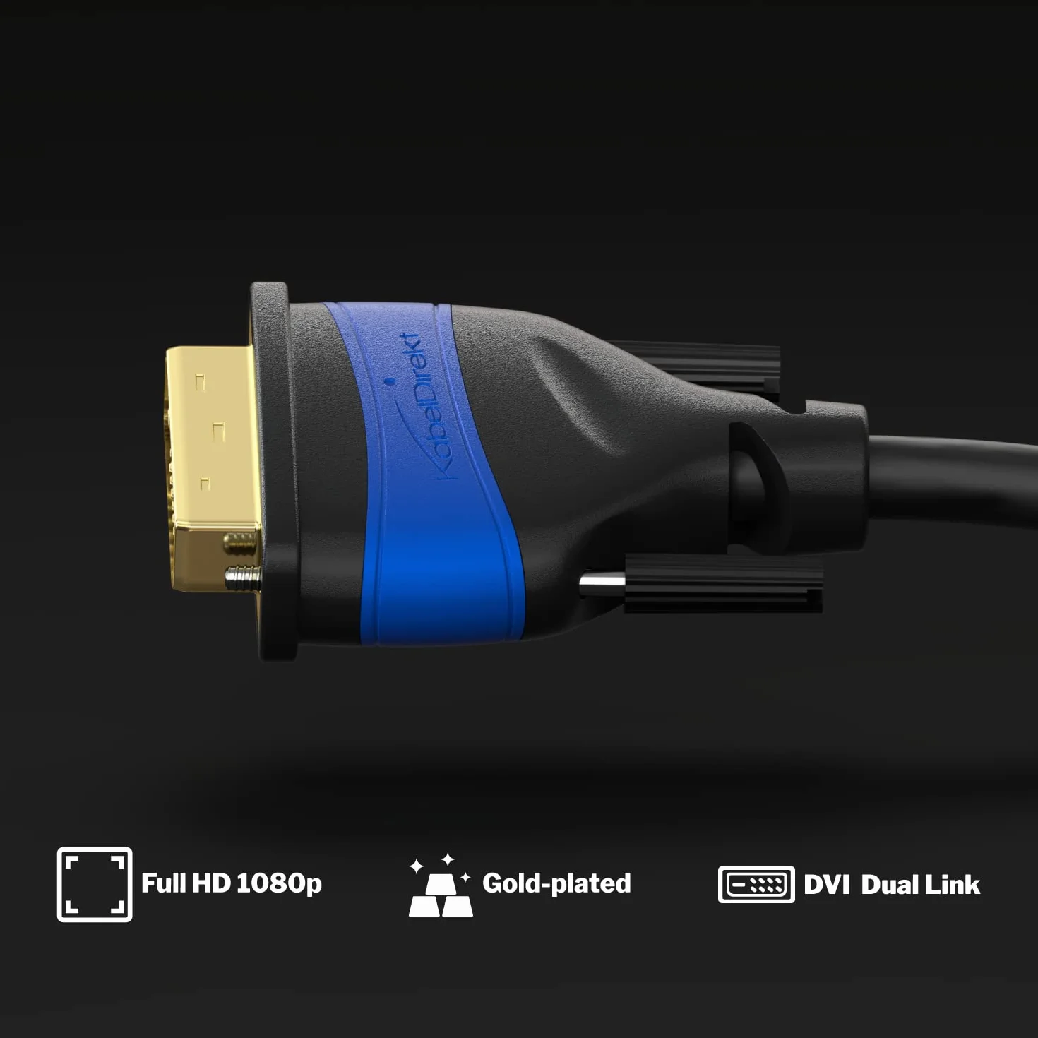 KabelDirekt – Przewód DUAL LINK DVI 3m (DVI-D 24+1, 1080p Full HD 3D) – TOP Series