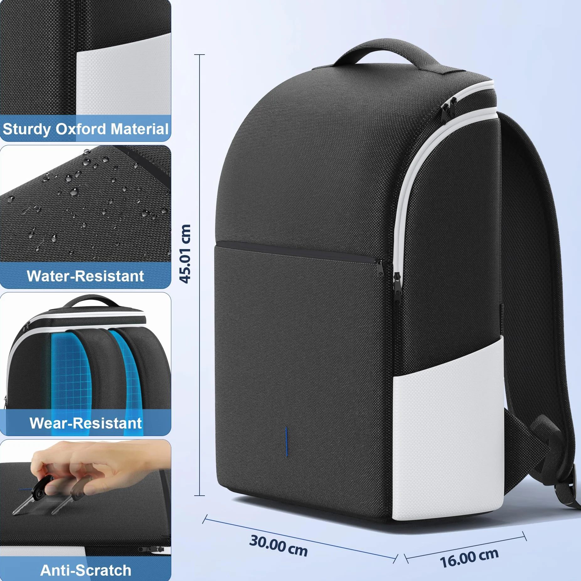 Rysker Plecak na konsolę PS5 Slim Pro, torba podróżna PS5, duża pojemność, podwójny kontroler, portal PS, laptop, karty do gier, 3 kable
