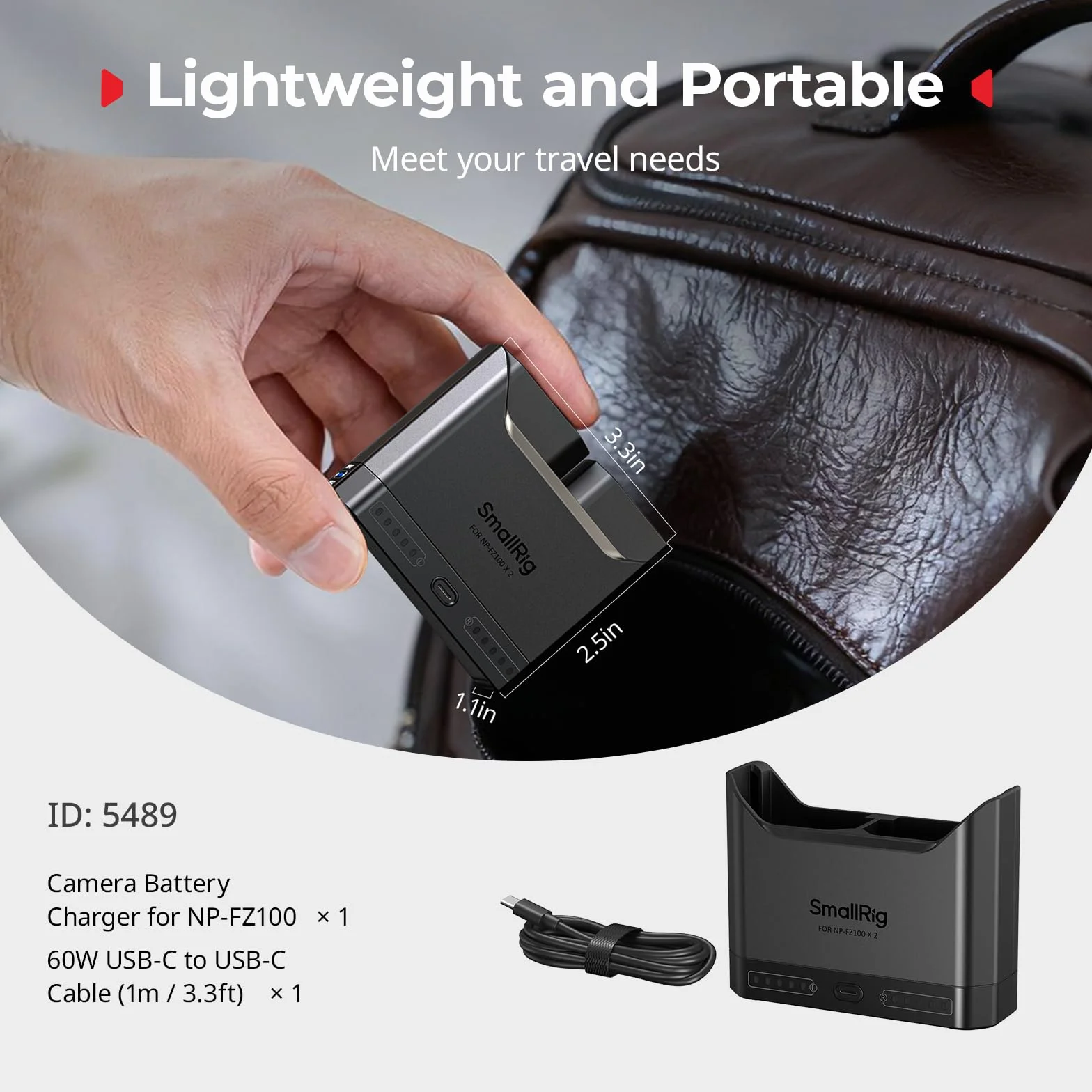 SMALLRIG NP-FZ100 Battery Charger for Sony, 2h Dual Slot Camera Charger with 22.5W USB-C Fast-charging Port,Full Compatible with Sony Alpha A7III A7IV A6700 FX3 FX30 A9 A7C A7CII A7RIII ZV-E1 ZV-E10II