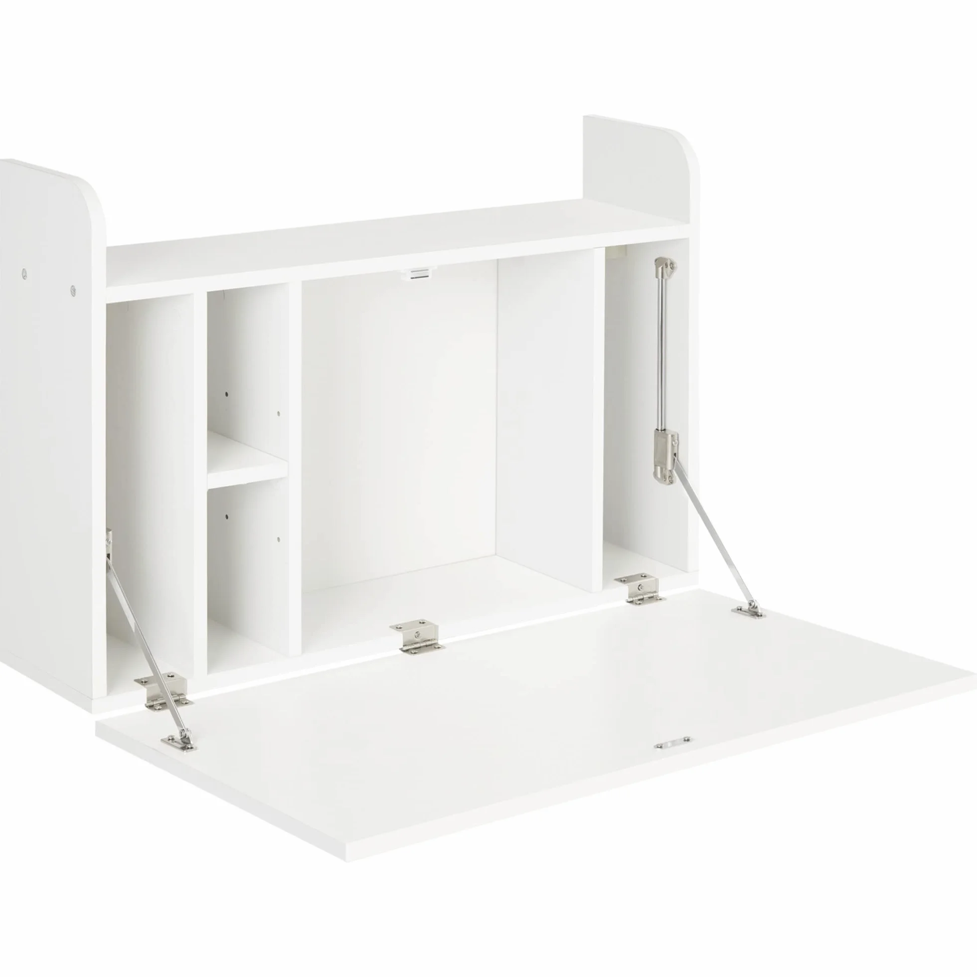 HOMCOM Stół ścienny składany biurko z półkami 77x20x41 cm biały