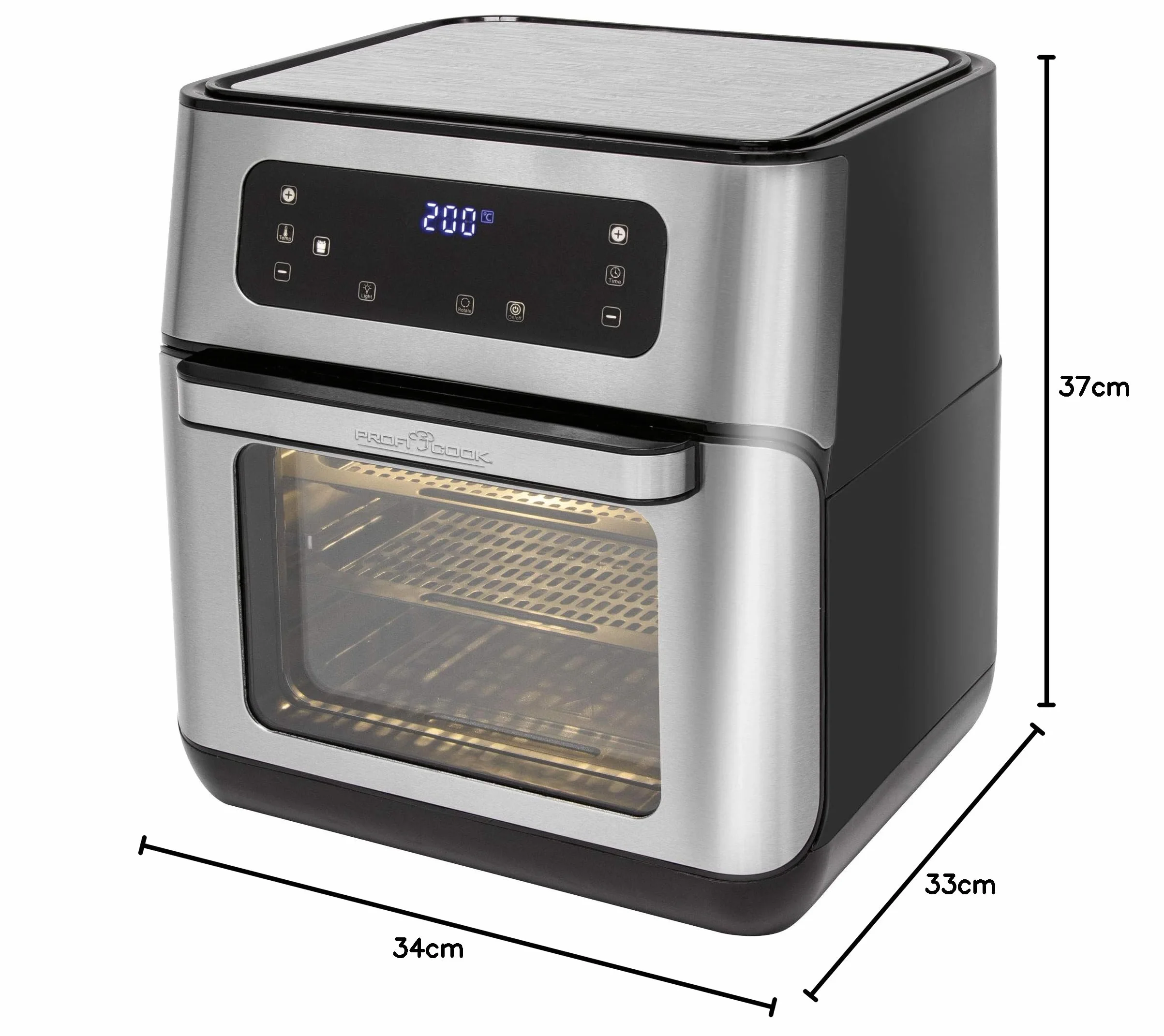 ProfiCook frytkownica na gorące powietrze 11L 1500W 200°C stal nierdzewna LED