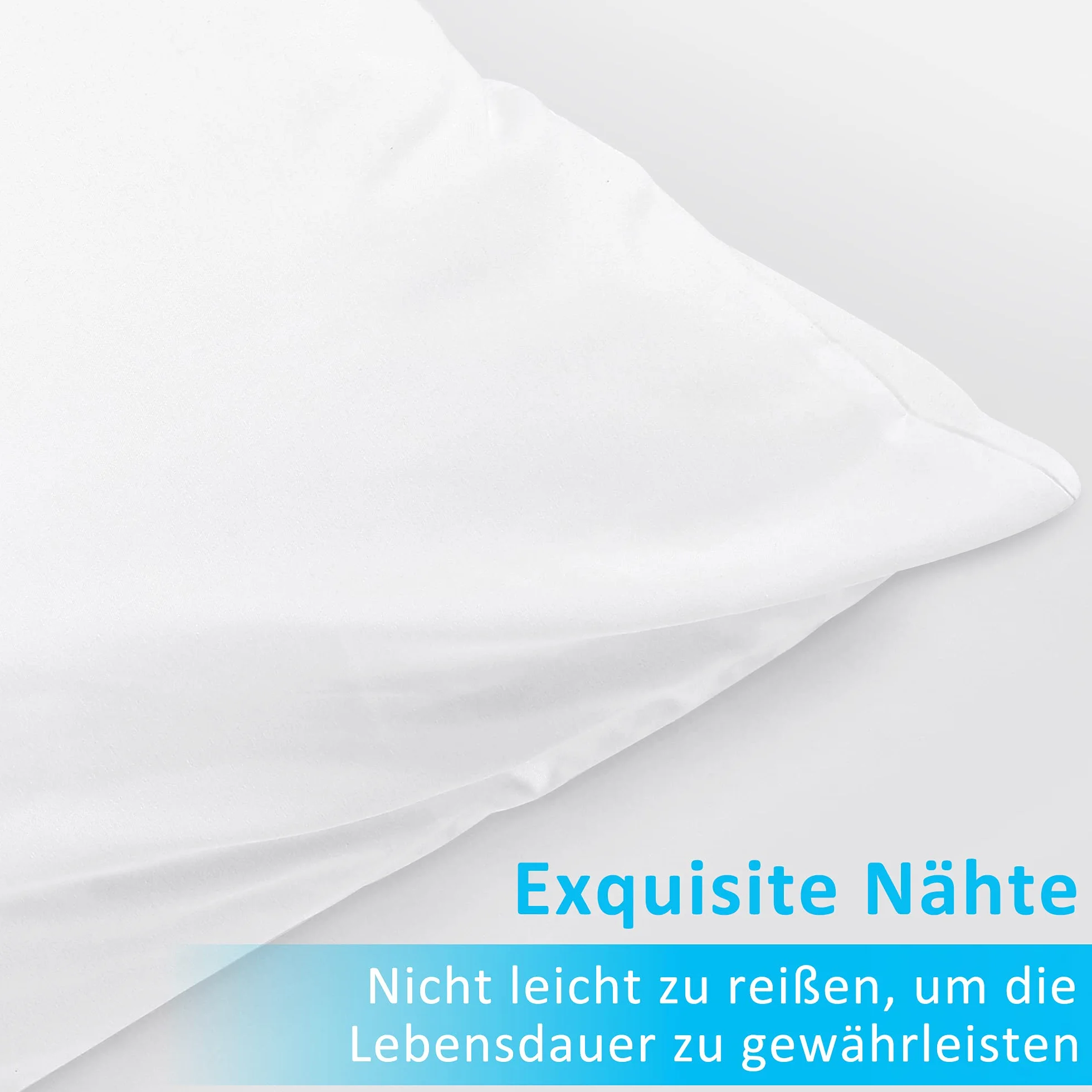 ATsense Zestaw 2 poszewek na poduszkę 40 x 40 cm – 100% bawełna, białe, miękkie i hipoalergiczne, certyfikat ÖkoTex, poszewka na poduszkę z zamkiem błyskawicznym, nadaje się dla alergików