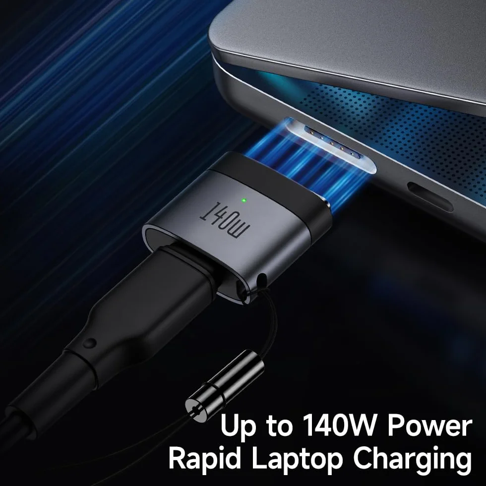Mcdodo Adapter USB C na Magsafe 3 magnesy 140 W, USB C na Mag-Safe, 3 przewody, szybkie ładowanie, Magsafe 3, kompatybilny z MacBook Pro M1 2021/M2 2023 (14"/16"), MacBook Air M2 (13"/15"), M3/M3 Pro
