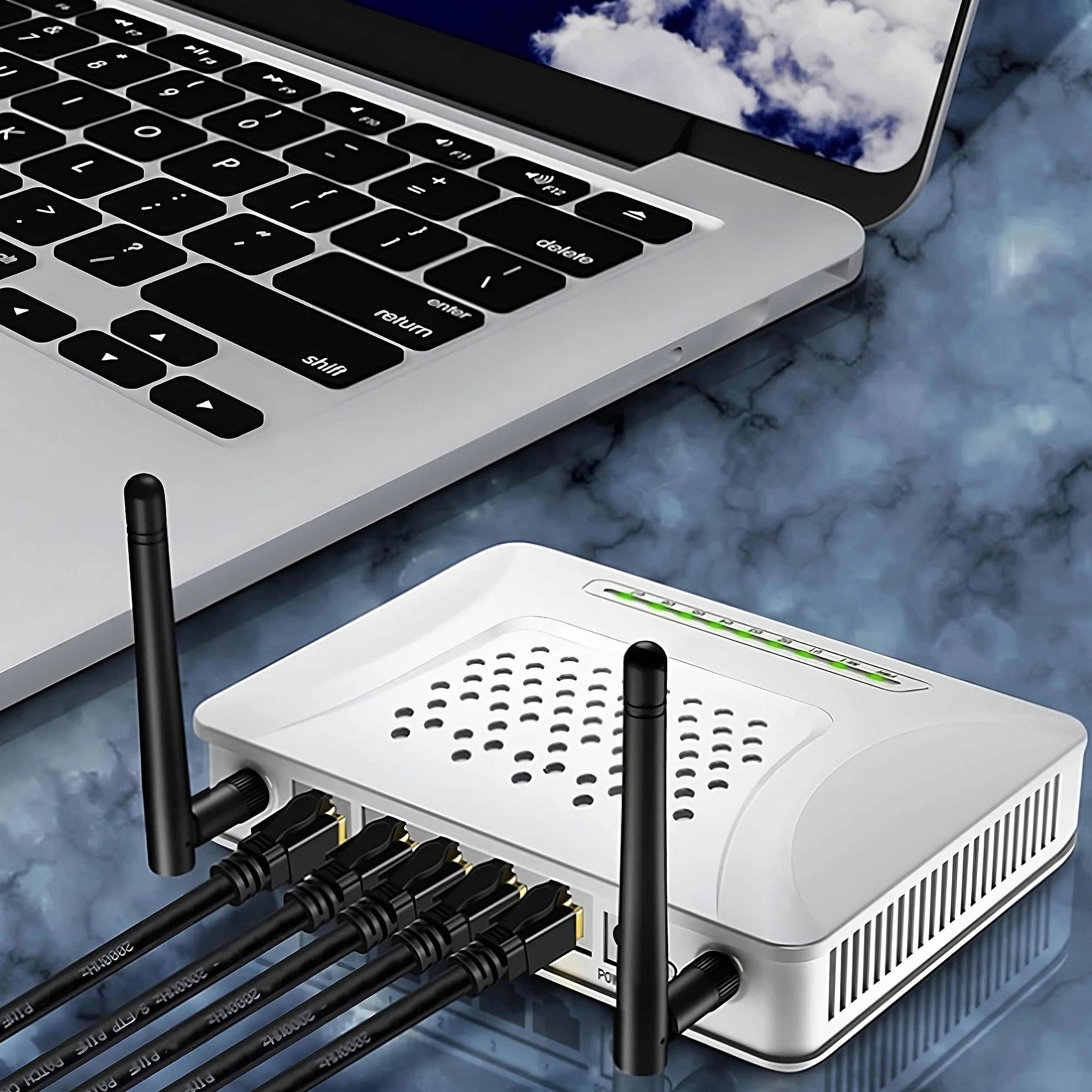 Retoo Kabel sieciowy CAT 6a, UTP, kabel Gigabit, Lan Ethernet, kabel krosowy 15 metrów, płaski kabel do układania, nadaje się do sieci Gigabit, przełączników, routerów, modemów z wejściem RJ45