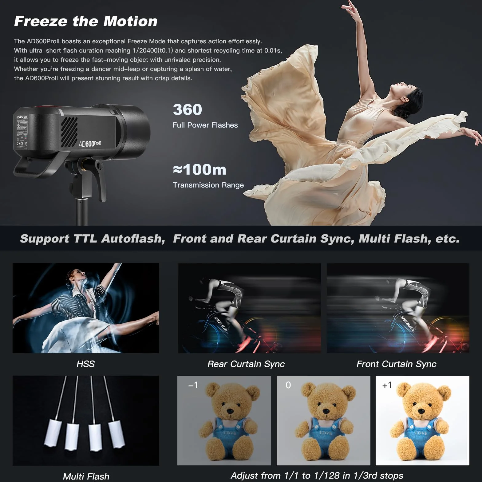 Godox AD600Pro II Outdoor Strobe Light 600 Ws 2,4 GHz Bezprzewodowa kamera błyskowa TTL Speedlite TFT ekran sterowania kartą Potężny akumulator litowo-jonowy 1/8000s HSS 0,01-0,9s Recykling