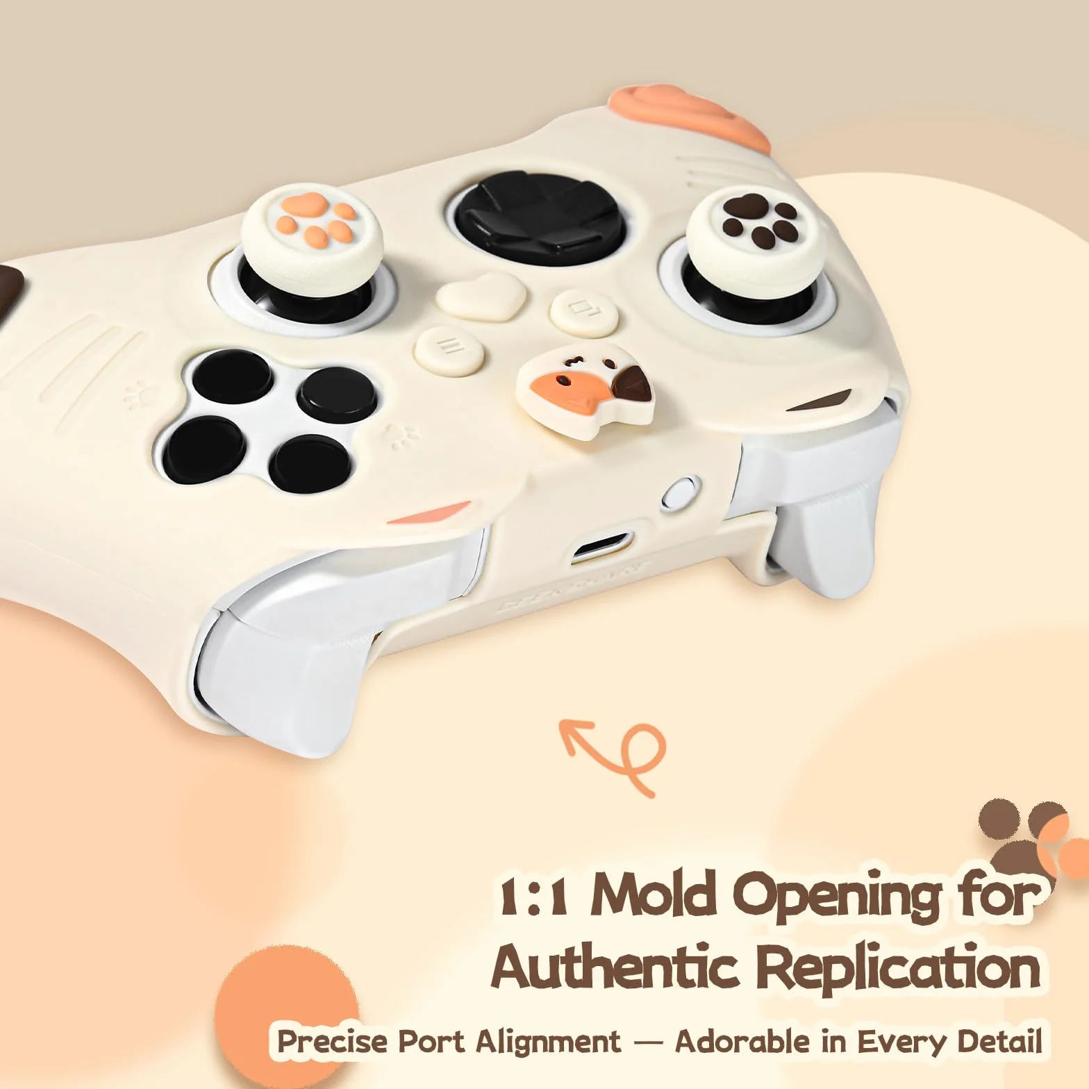 GeekShare Silikonowe etui ochronne do kontrolera Xbox Series X/S antypoślizgowe z 2 nakładkami joysticka Calico Cat
