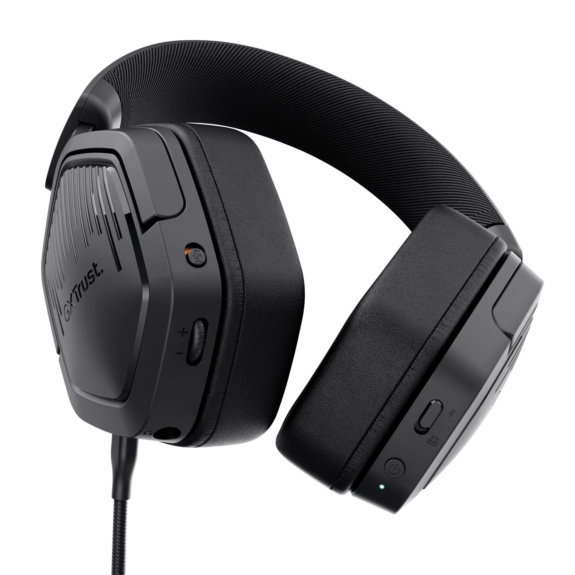 Trust GXT 1493 Ravox Słuchawki Bezprzewodowe Gamingowe Bluetooth + 2.4 GHz do PS5 PS4 Switch PC Smartfonów, Przetworniki 50mm, Akumulator 70h, Wokółuszny Headset z Mikrofonem, Czarny