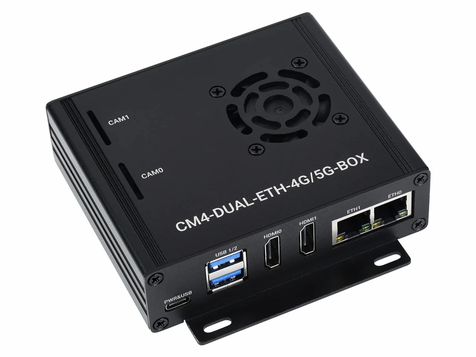 Waveshare Dual Gigabit Ethernet 5G/4G Mini-Computer Based On Raspberry Pi Compute Module 4 (NOT Included) with Metal Case and Cooling Fan