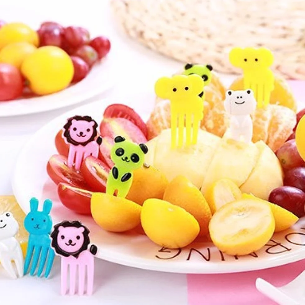 40 sztuk mini widelców do owoców z kreskówki, wykałaczki, dla dzieci, ciast, akcesoria do jedzenia, słodycze, mini szpikulce, wykałaczki, dla dorosłych, deserów, owoców, wypieków, na imprezę dla