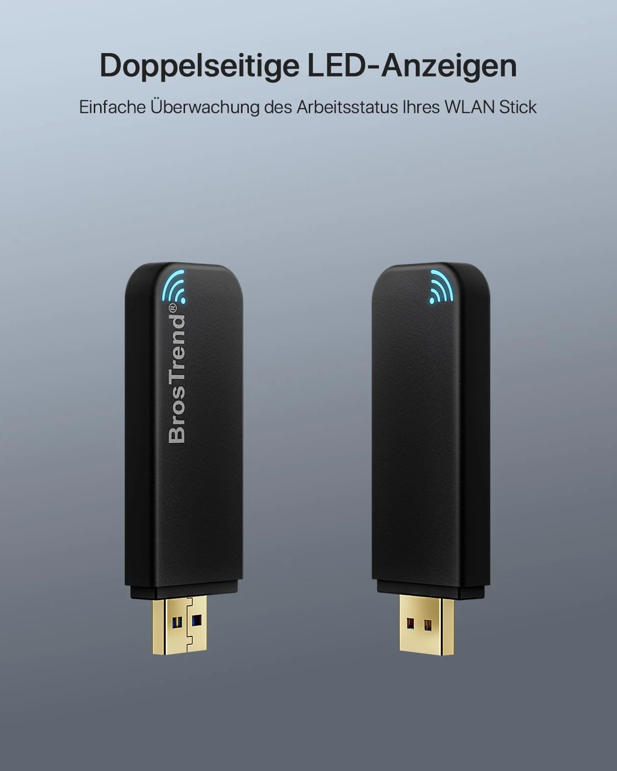 BrosTrend Linux USB WLAN Stick AC1200 dla Ubuntu, Mint, Kali, Debian, Kubuntu, Mate, Zorin, PureOS, Raspberry Pi 2+, Windows 11, USB 3.0 PC, Dual Band 5 GHz/867 Mb/s + 2,4 GHz/ 300 Mb/s