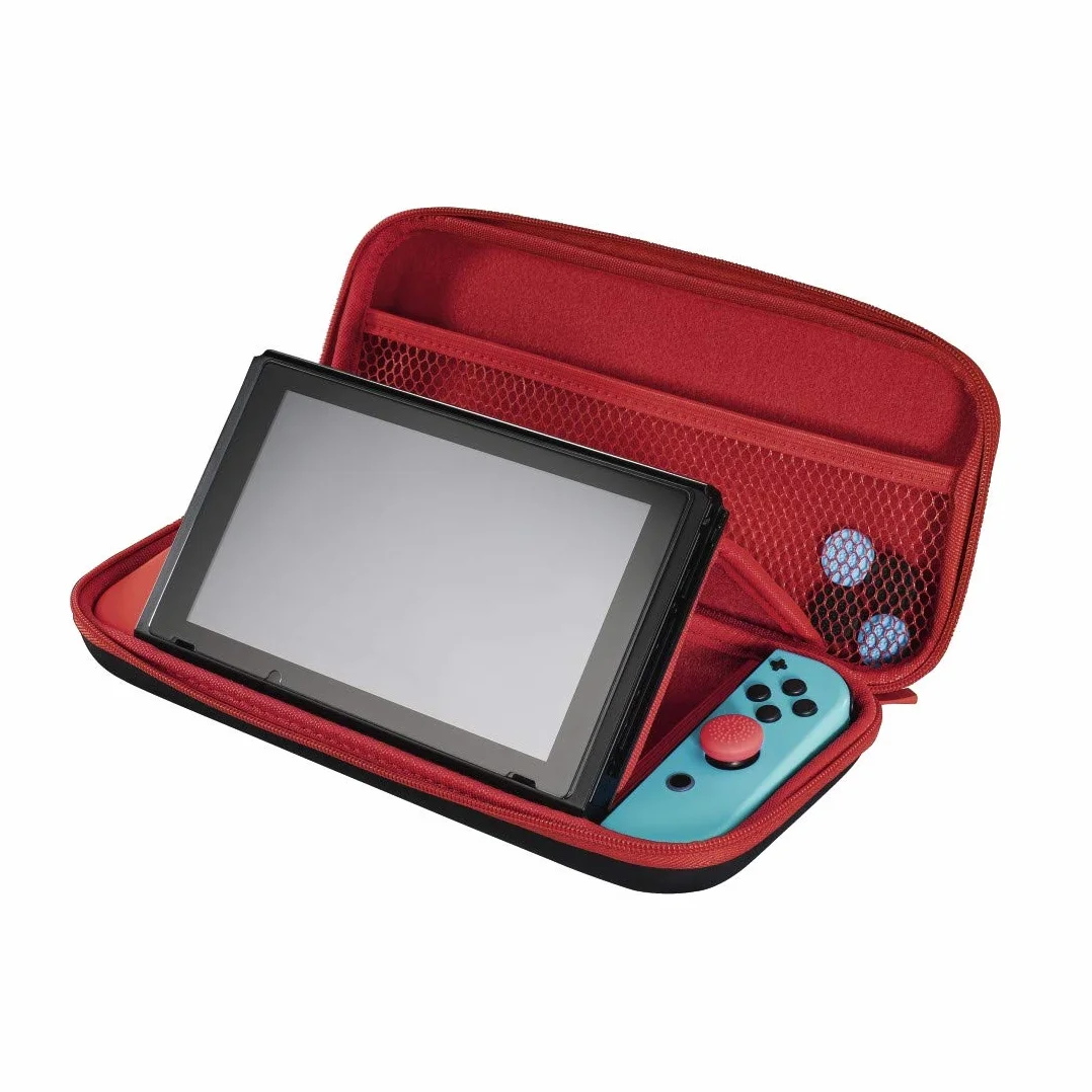 Hama zestaw do Nintendo Switch (etui + szkło hartowane + nakładki, pokrowiec, futerał, konsola, 3 w 1) czarne czerwone
