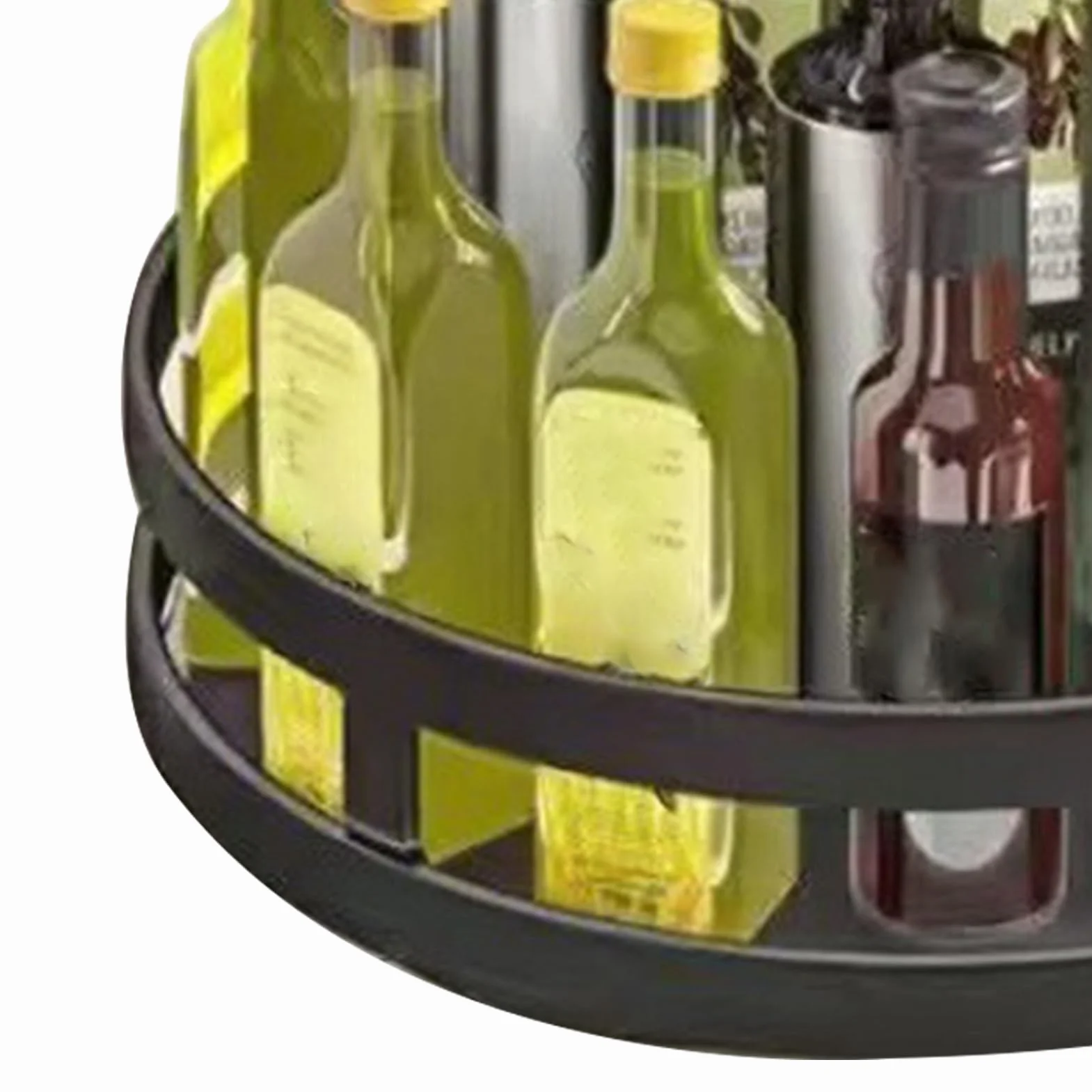 Obrotowa Taca Kuchenna Stojak na Przyprawy 360 Stopni Stal Węglowa Czarny 25x6 cm