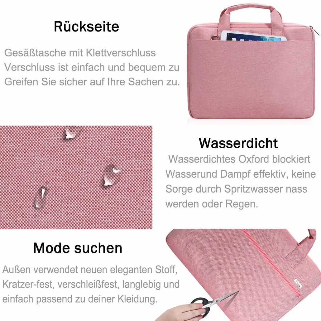 Voova Wodoszczelna, odporna na wstrząsy torba na laptopa 360°, z paskiem na ramię i uchwytem, kompatybilna z Apple Macbook Dell Acer ASUS Samsung HP Microsoft Lenovo
