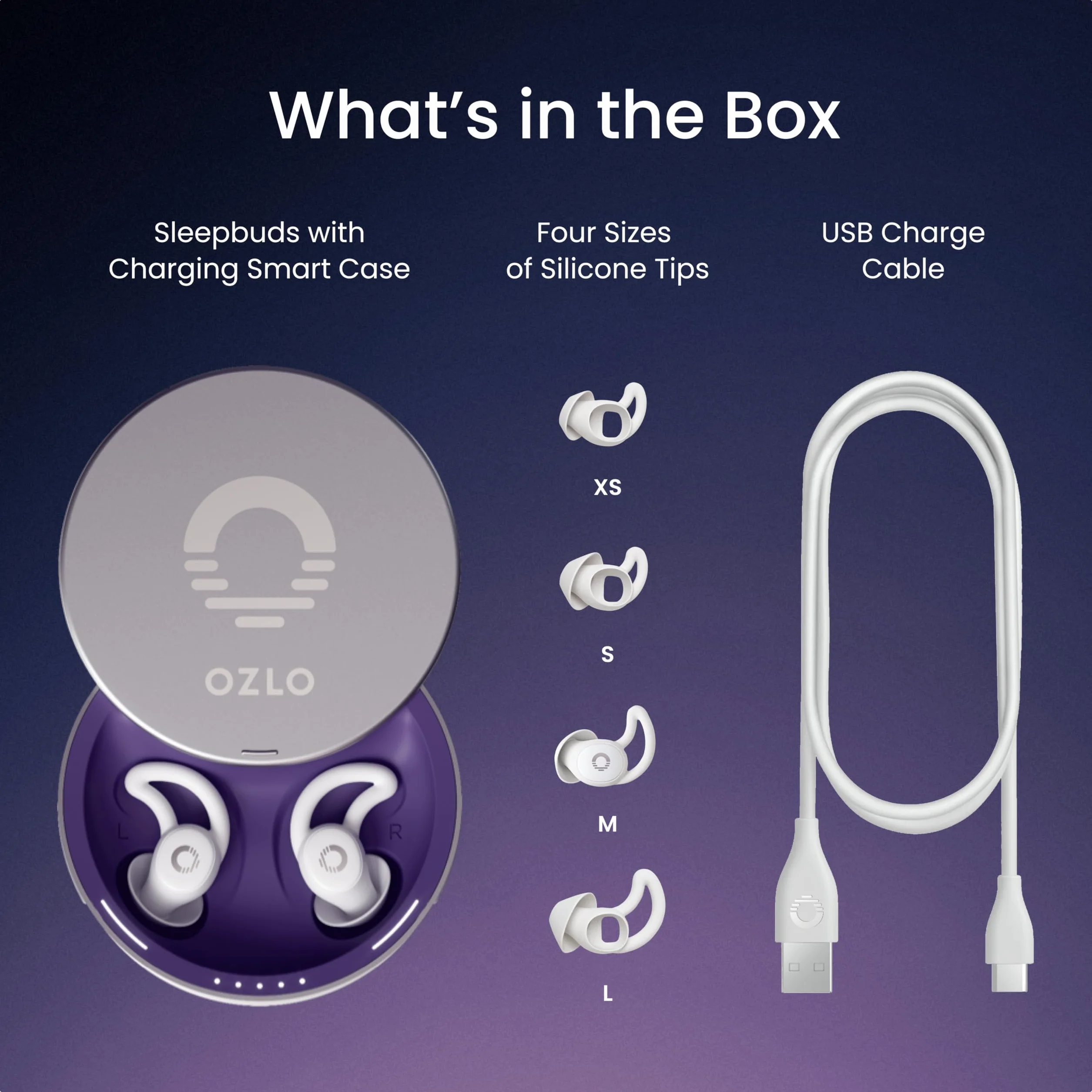 Ozlo Sleepbuds® Słuchawki do Spania dla Osób Śpiących na Boku, 10 Godzin Transmisji Strumieniowej Bluetooth, Dźwięk Snu Wspierany Naukowo, Blokowanie Szumów i Wygodne Wkładki