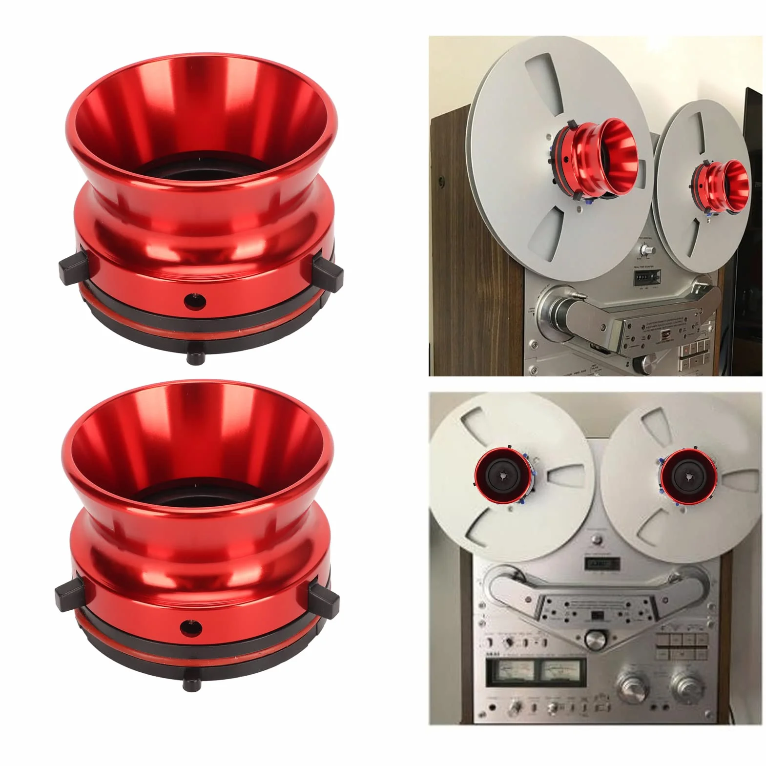 1 para Adapterów Piast Nab, 10-calowe Magnetofony Szpulowe Nab Adaptery Piast Szpulowych do Studer , do Akai, do Aluminium Nab Hub (Czerwony)