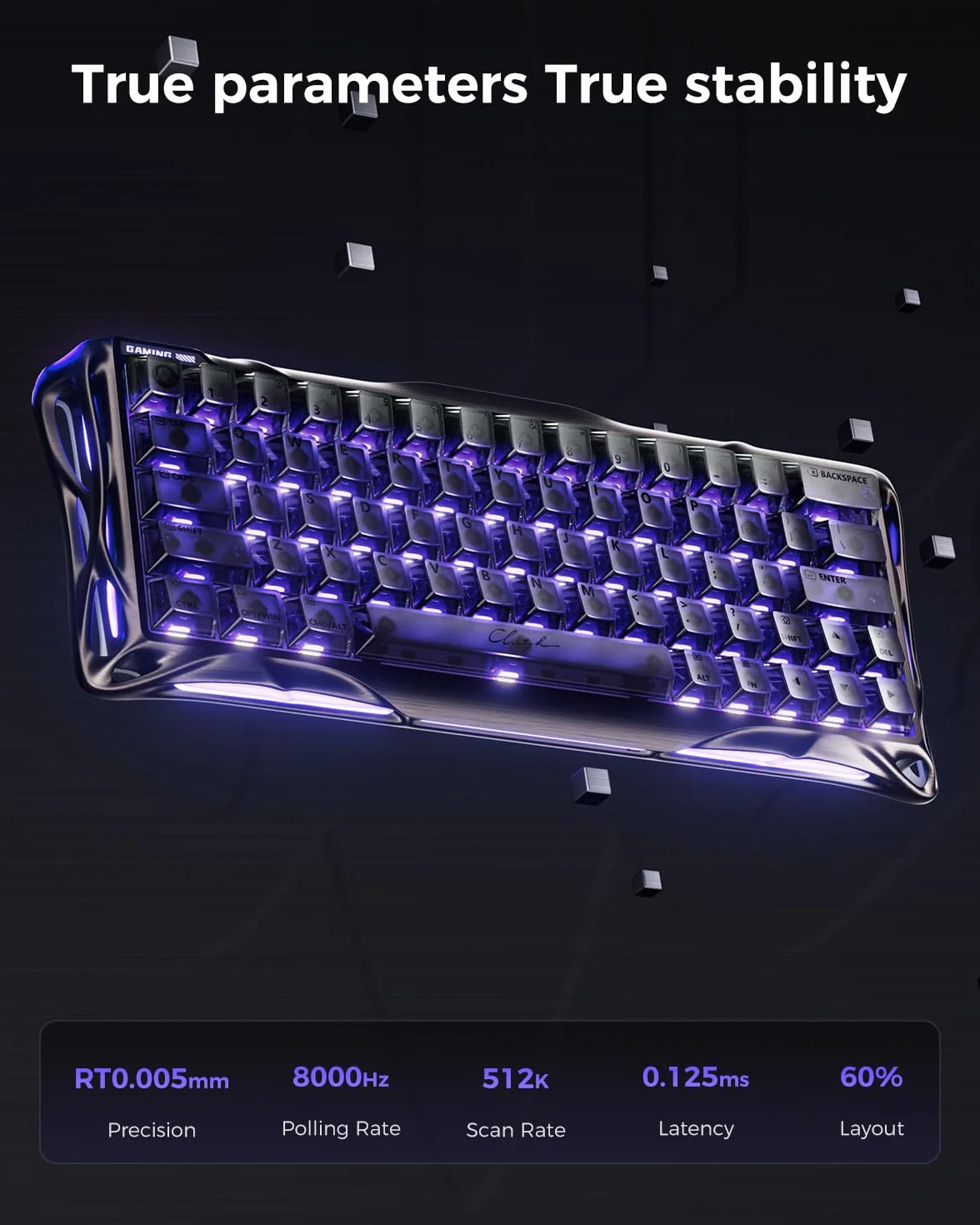 GravaStar Mercury V60 Pro klawiatura do gier HE