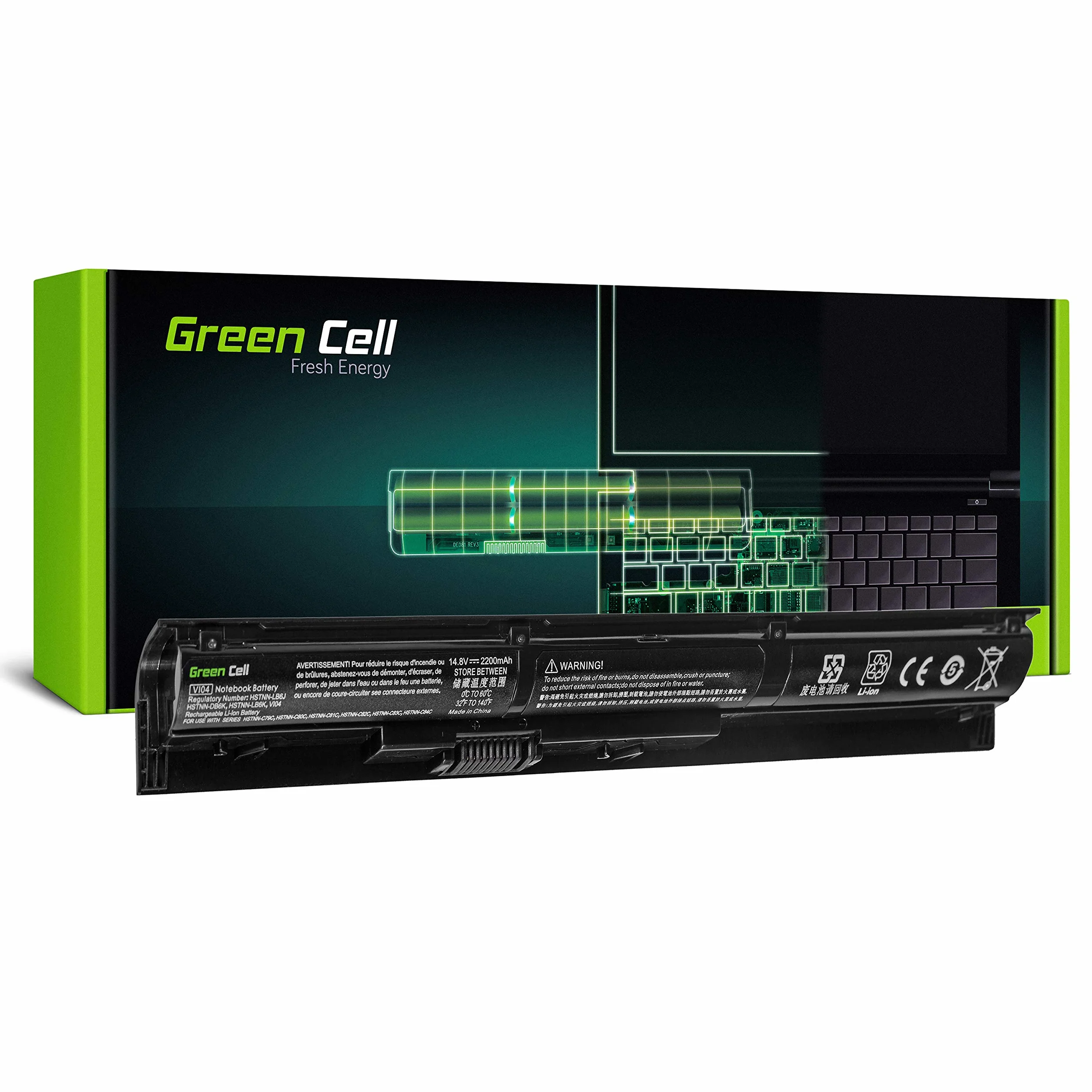 Green Cell Bateria HSTNN-LB6J HSTNN-LB6K HSTNN-UB6K TPN-Q139 TPN-Q140 TPN-Q141 TPN-Q142 TPN-Q143 TPN-Q144 V104 VI04 VI04XL do HP ProBook 440 G2 445 450 455 (2200 mAh, 14.4-14.8 V, Kolor Czarna)