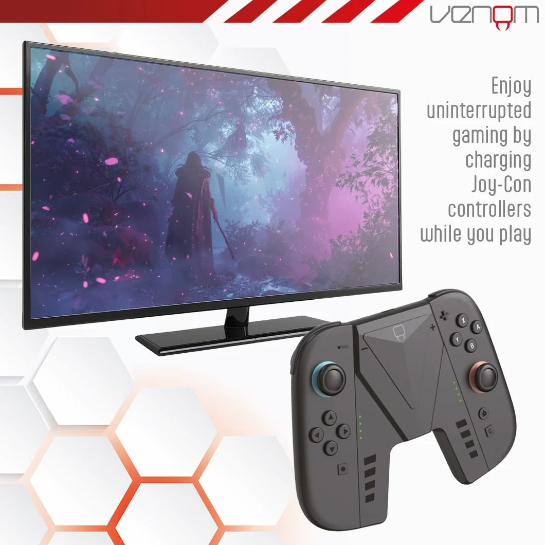 Venom Switch 2 Joy-Con Play & Charge Grip (Nintendo Switch 2) - Amazon Exclusive