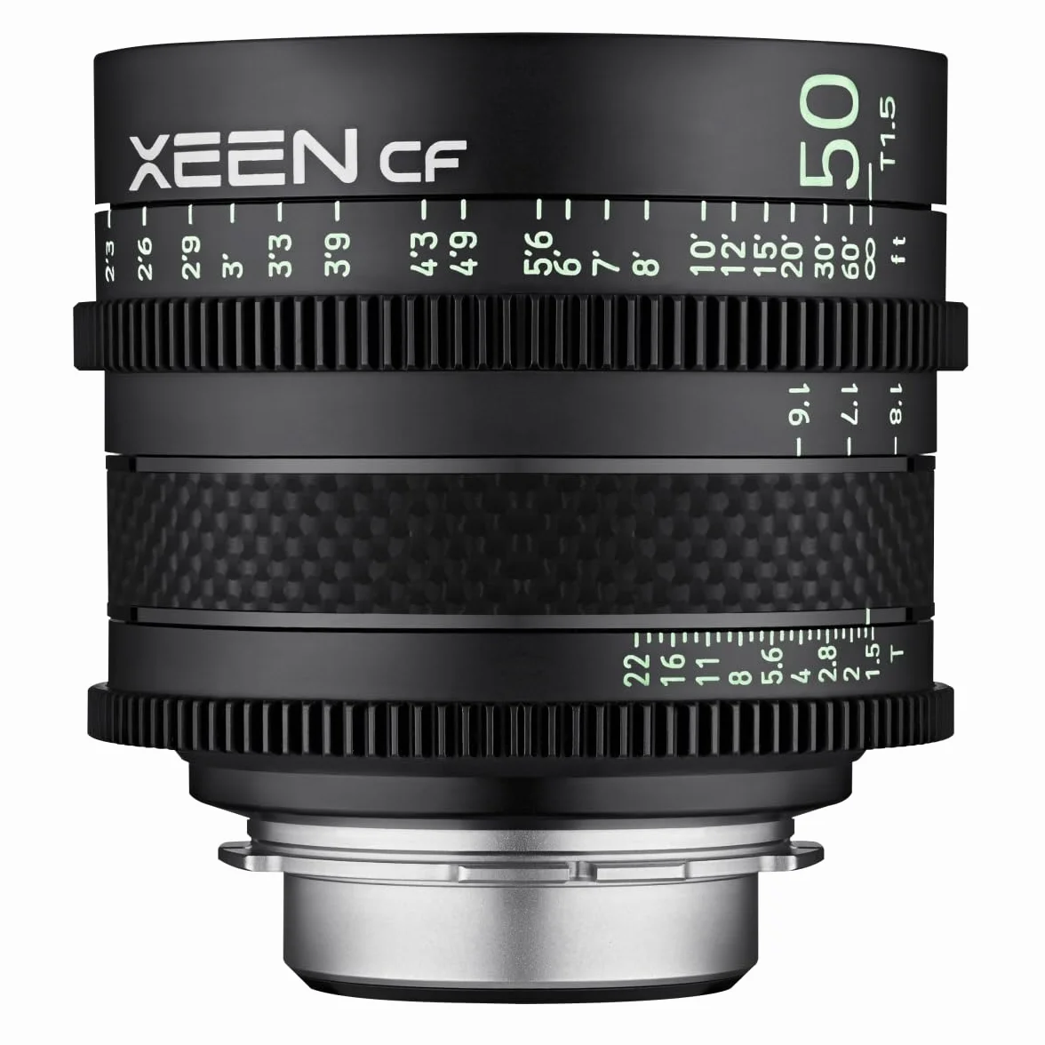 XEEN CF Cinema 50 mm T1,5 do Sony E pełnoklatkowy - profesjonalny obiektyw Cine, cylinder soczewkowy z włókna węglowego - bardzo kompaktowy, F1511101103, czarny