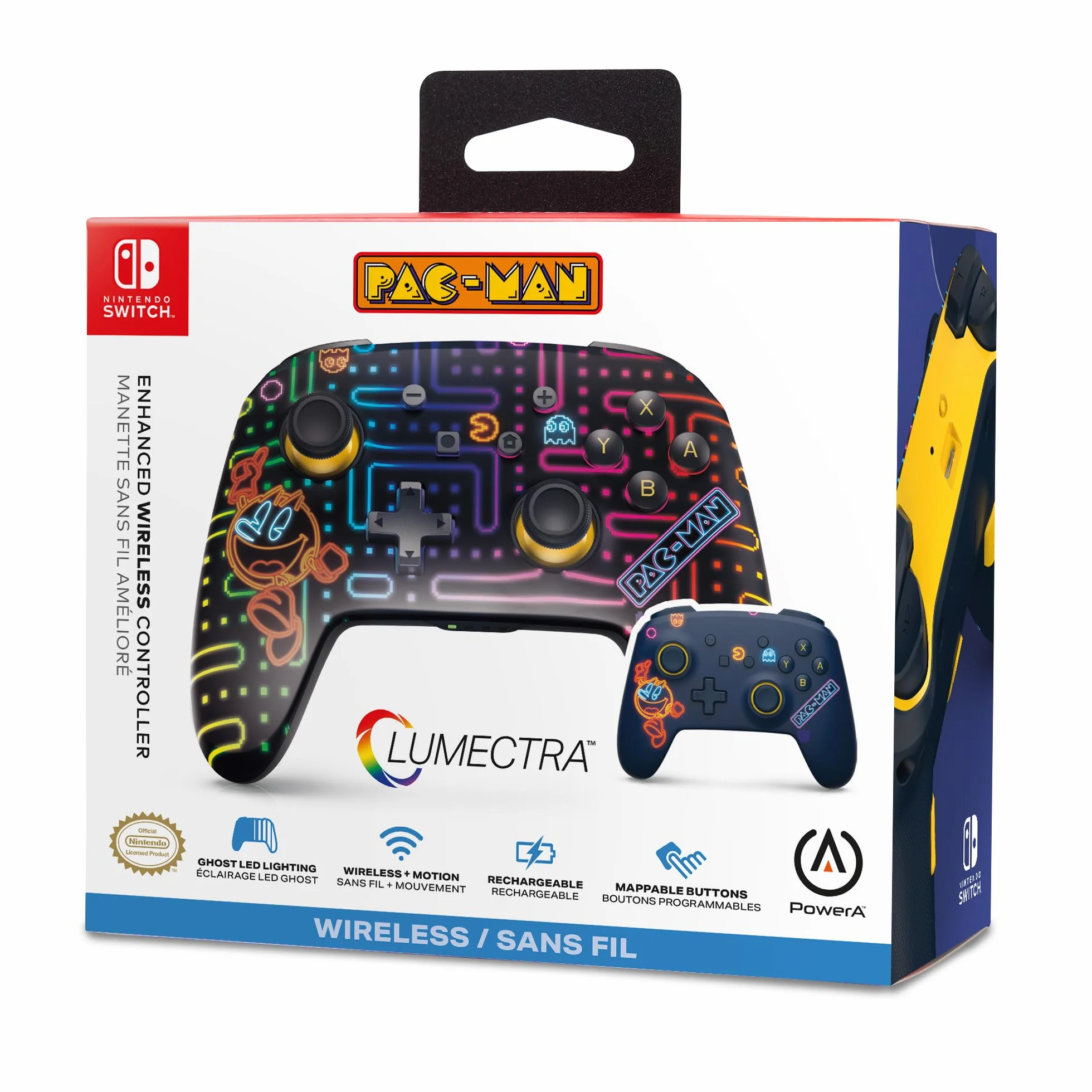 PowerA Enhanced Wireless Controller for Nintendo Switch with Lumectra - PAC-MAN NEON ARCADE