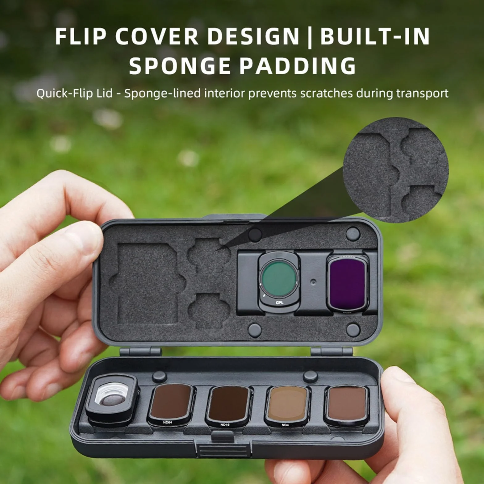 Twarda obudowa na filtry obiektywu do aparatu DJI Osmo Pocket 3, wodoodporna i pyłoszczelna torba na filtry obiektywu do aparatu do ND UV CPL, filtr kątowy makro, organizer kart TF/SD i