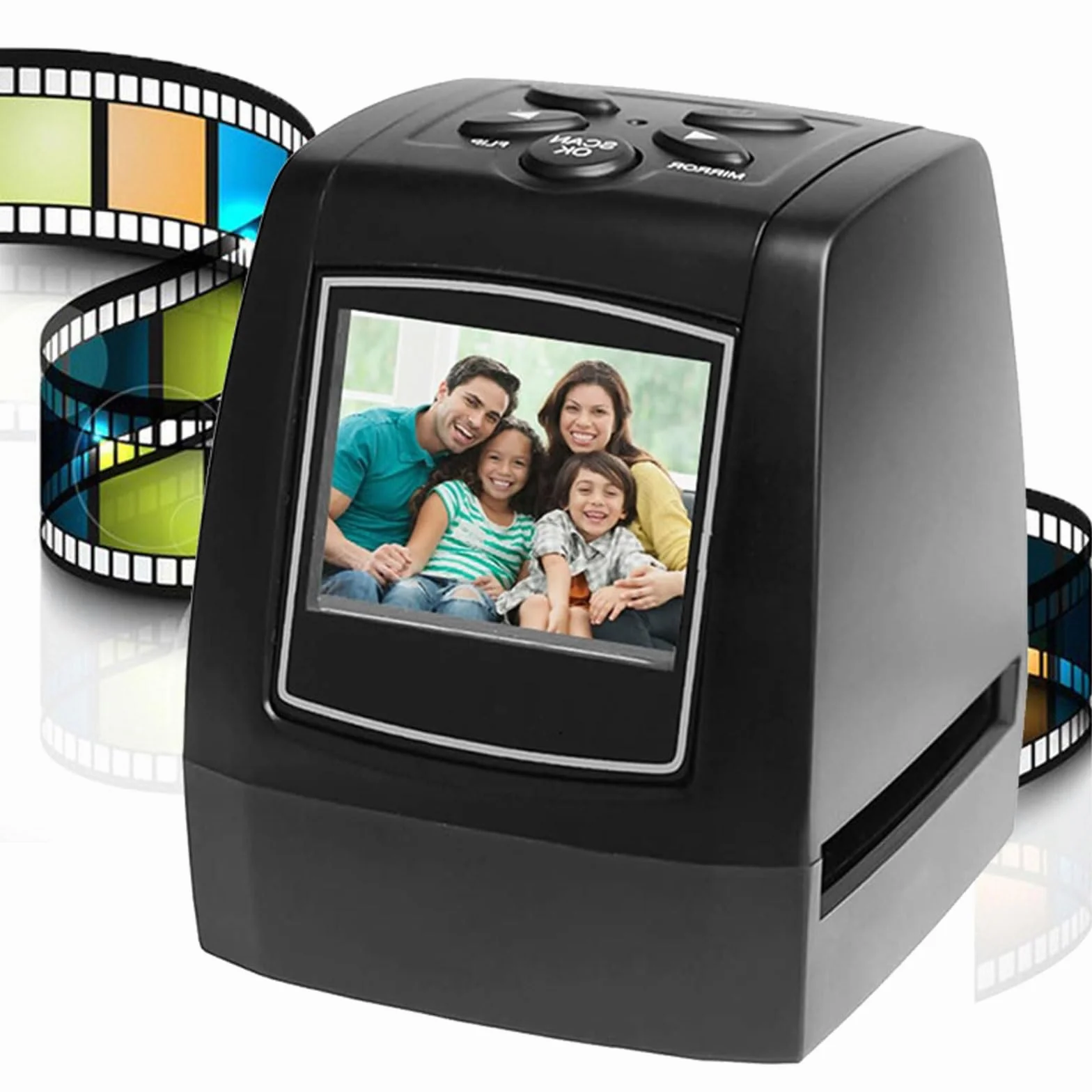 Skaner filmów i slajdów,ekran LCD o przekątnej 2,4 cala,skaner negatywów,konwerter slajdów,konwertuje negatywy i slajdy 35mm na obrazy JPEG