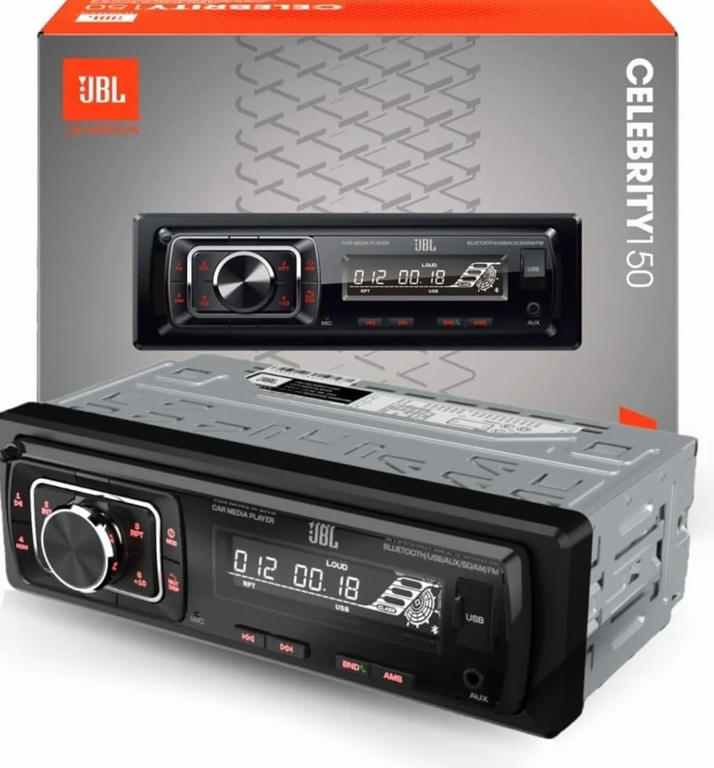 JBL Radio samochodowe Bluetooth Celebrity 150 firmy Harman Kardon, 1 DIN 4 x 50 W AM/FM Radio z Bluetooth Streaming i zestawem głośnomówiącym do samochodu ze zdejmowanym wyświetlaczem, USB, SD, AUX i