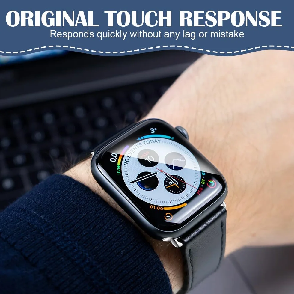 OFFCUP Ochraniacz Ekranu Apple Watch, 6-pak folii TPU do iWatch Series 9, 8, 7, 45 mm, odporna na zarysowania HD, przezroczysta, elastyczna, łatwa instalacja, bez pęcherzyków powietrza, 45 mm