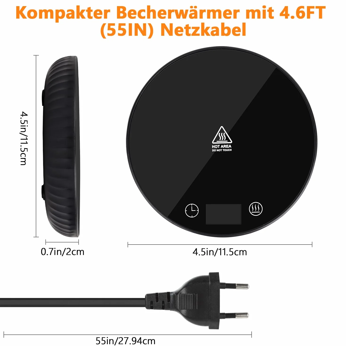 Podgrzewacz do kawy, inteligentny podgrzewacz do filiżanek, dobry prezent do domowego biura, elektryczny z 2 ustawieniami temperatury, podgrzewacze napojów do kawy, mleka, herbaty, kakao