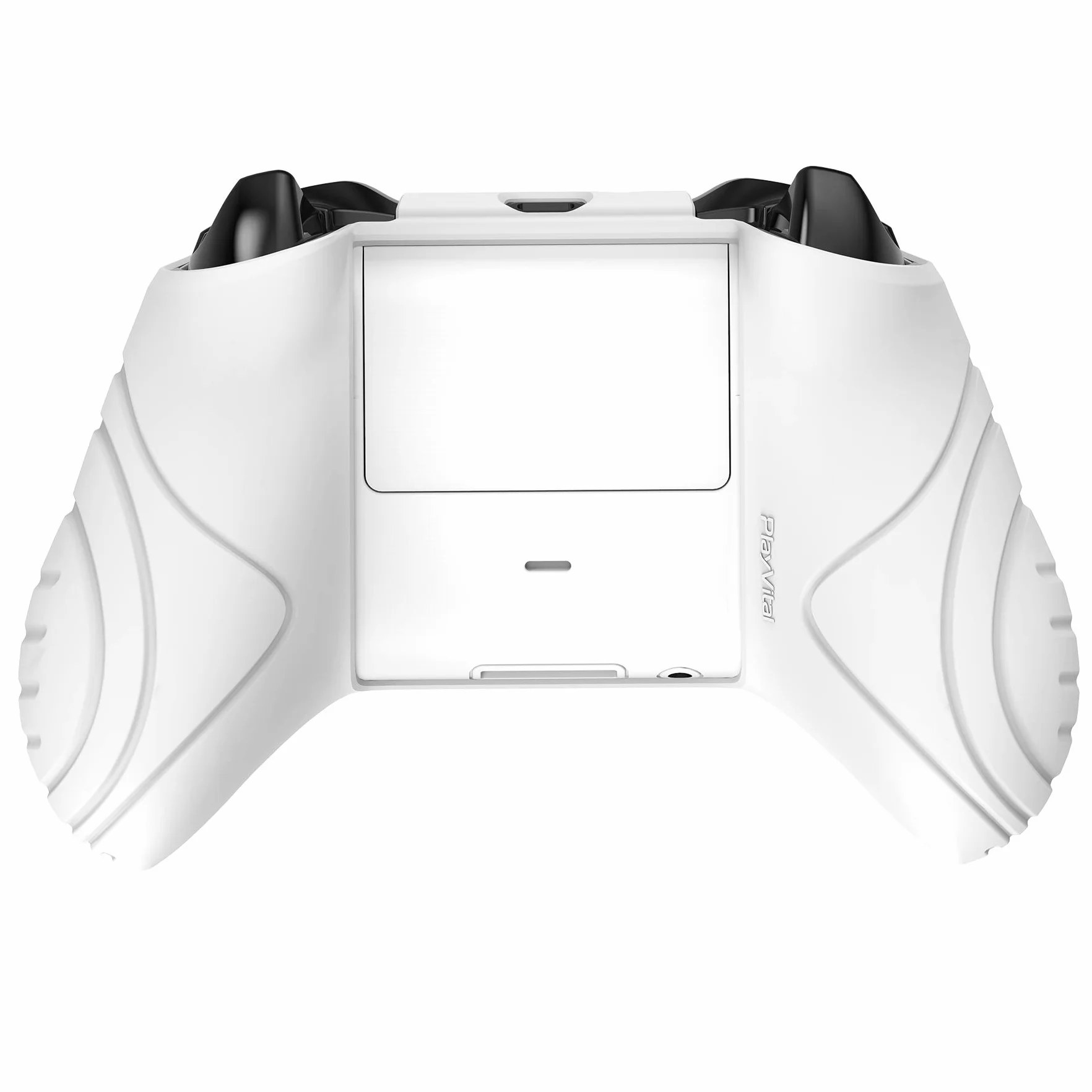 PlayVital Antypoślizgowy Silikonowa Skóra do Xbox One X/S Kontrolera,Ergonomiczna Miękka Gumowa Osłona Ochronna do Xbox One S/X z Nakładkami na Kciuki-Biały(Edycja Samuraja)