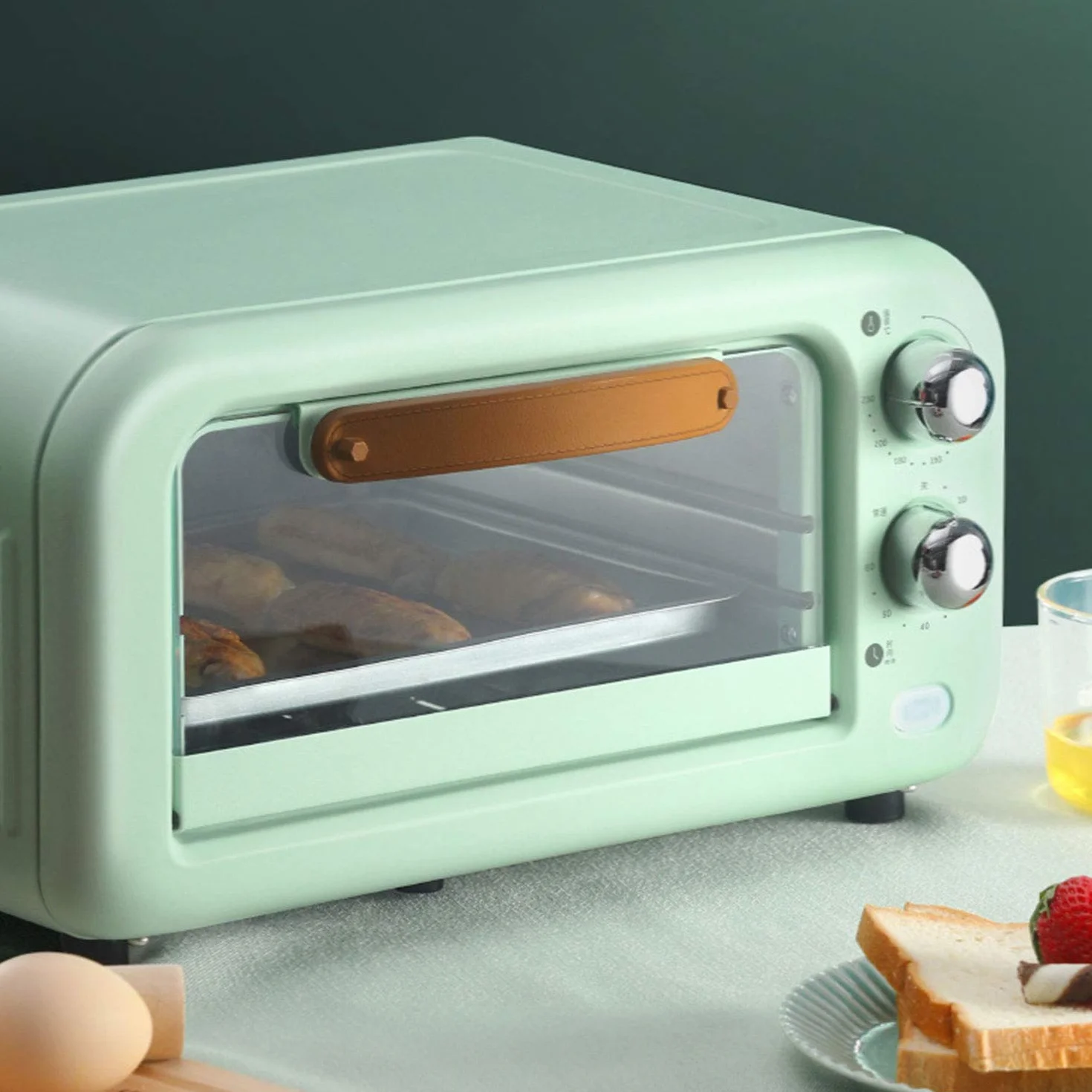 Mini piekarnik retro 12 l 800 W 90-230°C zielony