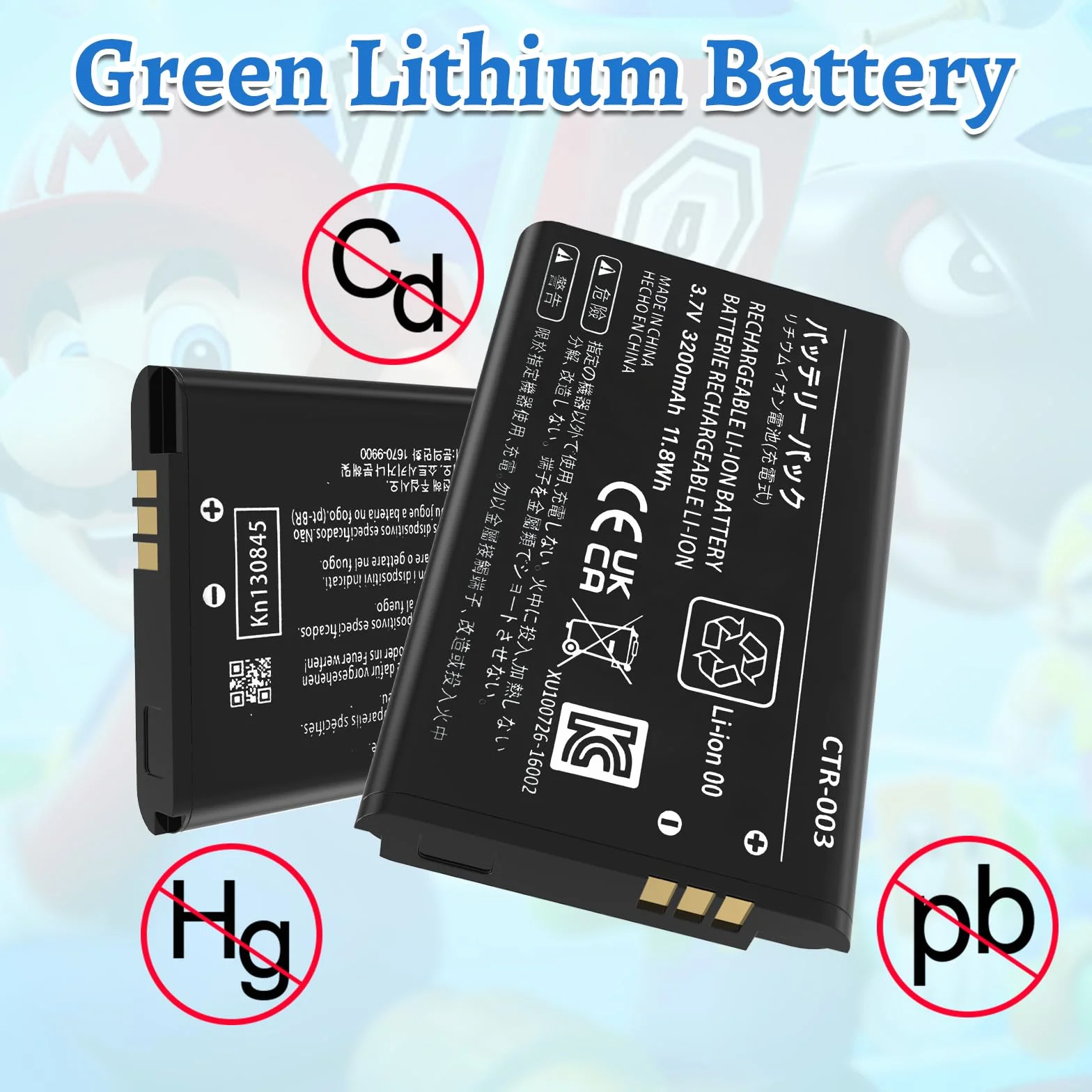3DS Akku, Bateria CTR-003 [3200mAh] (2024 Nowa Ulepszona Wersja), Bateria CTR-003 kompatybilna z konsolą do gier Nintendo 3DS N3DS CTR-001 MIN-CTR-001 z zestawem narzędzi (Nie dotyczy New 3DS, 3DS XL)